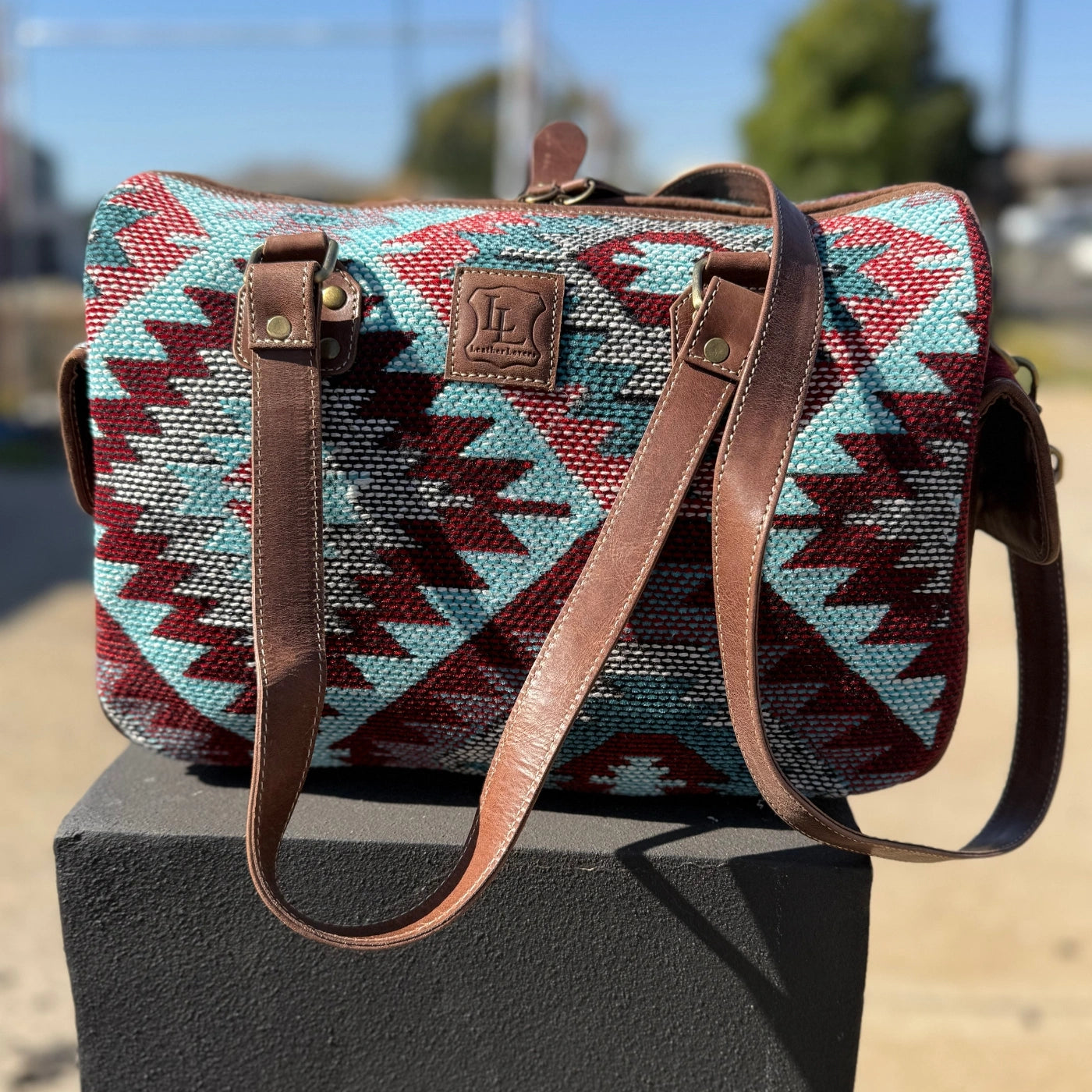 Leather Lovers Digital Fabric Mini Duffel Bag Leather Lovers