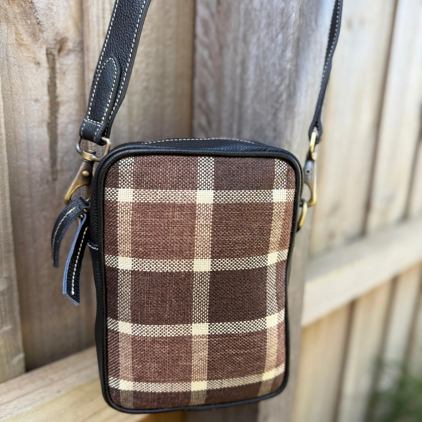 Leather Lovers Coach Style Cross Body Purse (Fabric) Horizontal/Vertical Leather Lovers