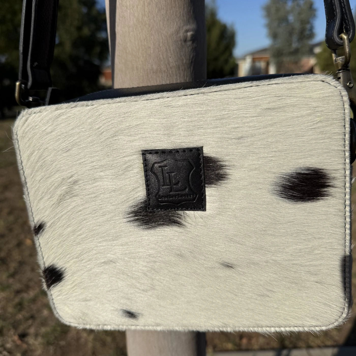 Leather Lovers Cowhide Box Style Cross Body Purse Leather Lovers