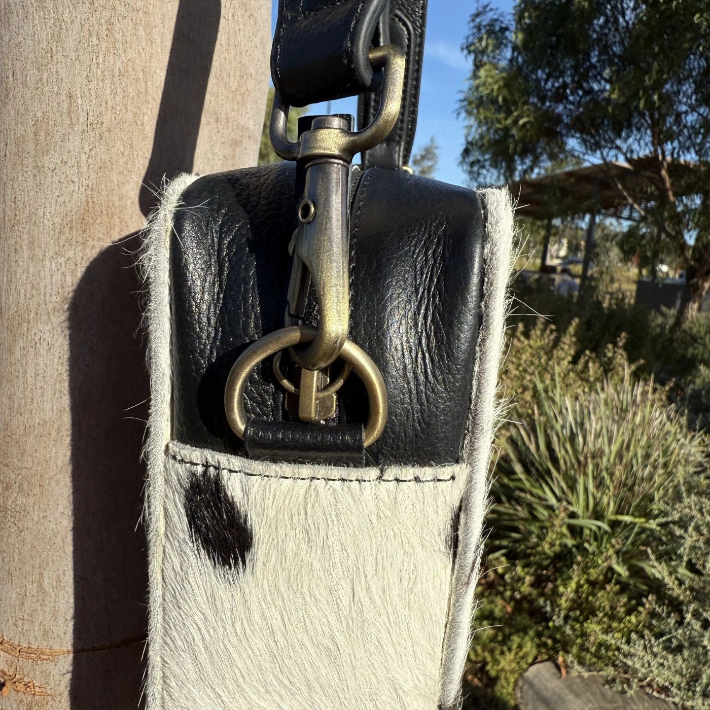 Leather Lovers Cowhide Box Style Cross Body Purse Leather Lovers