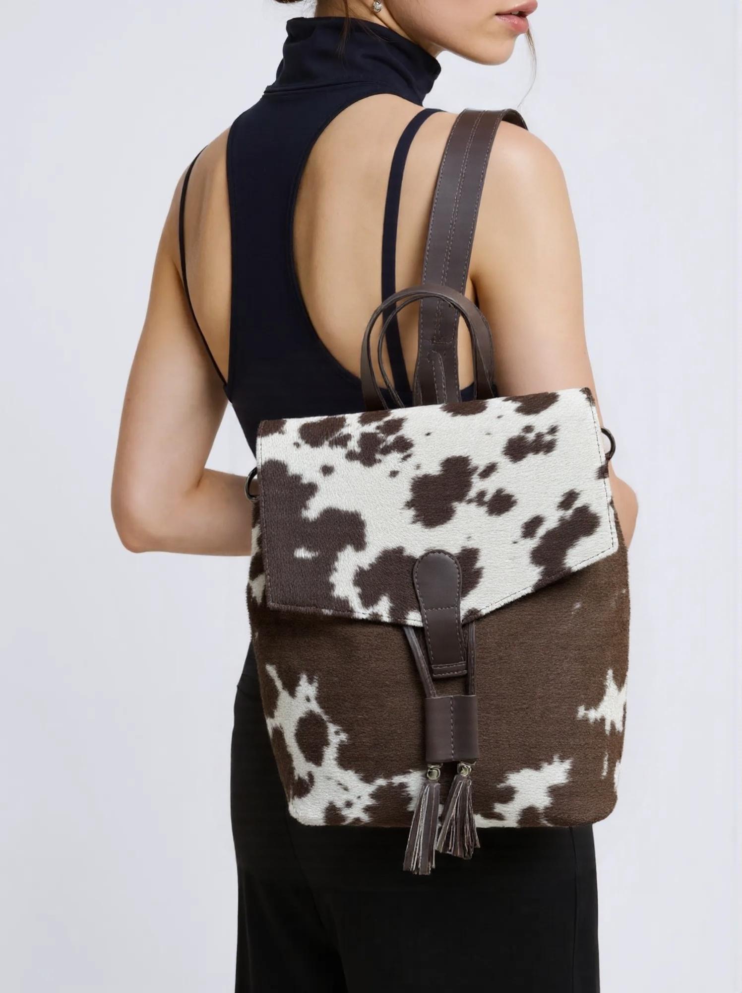 Cowhide White Flip Brown LV Backpack TT Leather Lovers