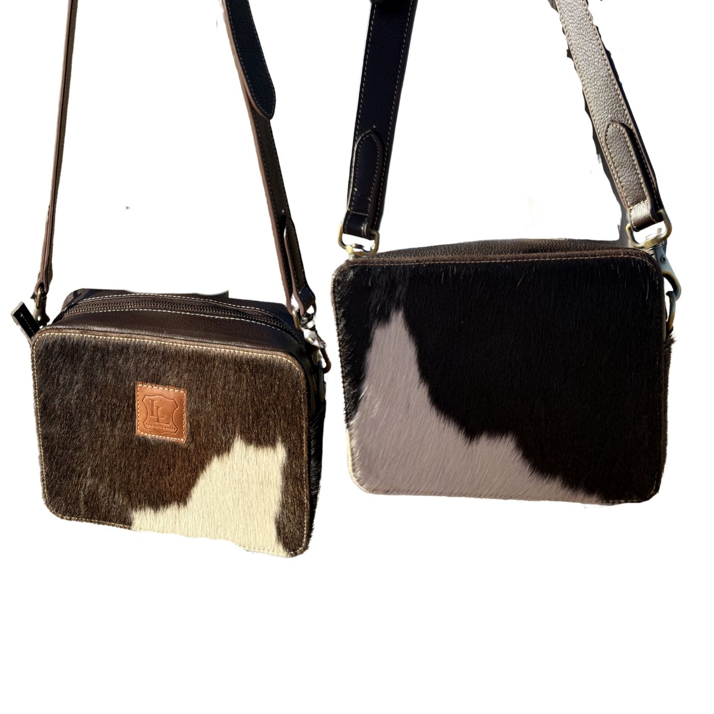 Leather Lovers Cowhide Box Style Cross Body Purse Leather Lovers