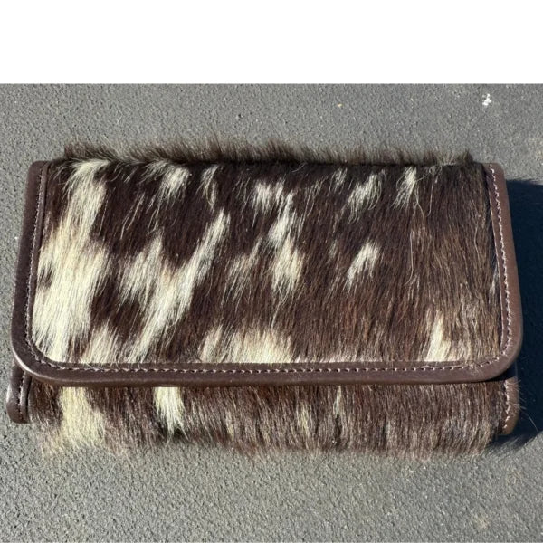 Leather Lovers Cowhide Women Flip Over Hand Wallet Leather Lovers