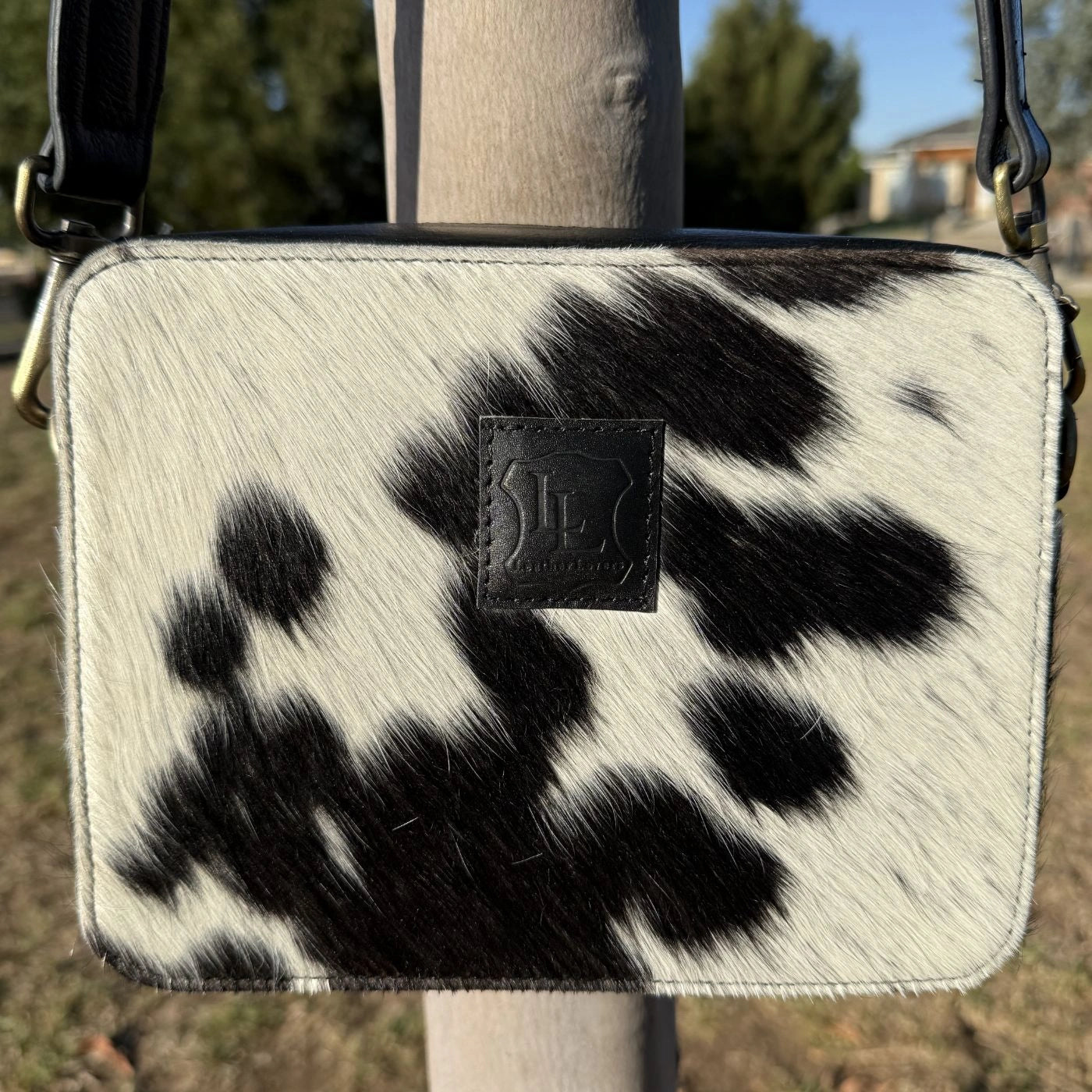 Leather Lovers Cowhide Box Style Cross Body Purse Leather Lovers