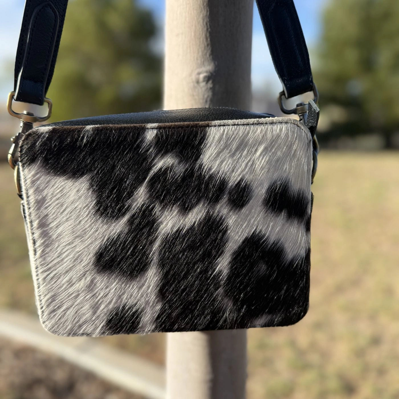 Leather Lovers Cowhide Box Style Cross Body Purse Leather Lovers