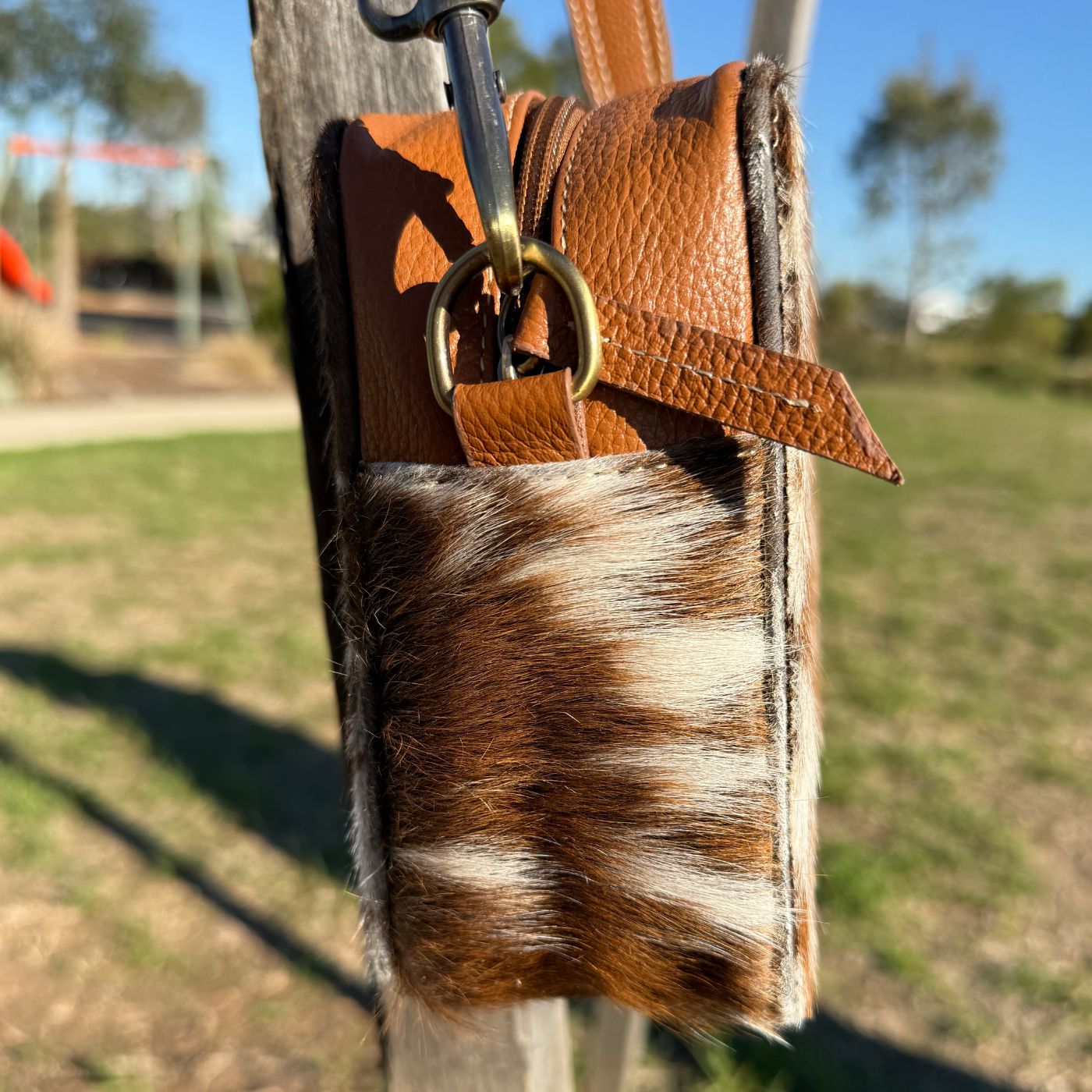 Leather Lovers Cowhide Box Style Cross Body Purse Leather Lovers