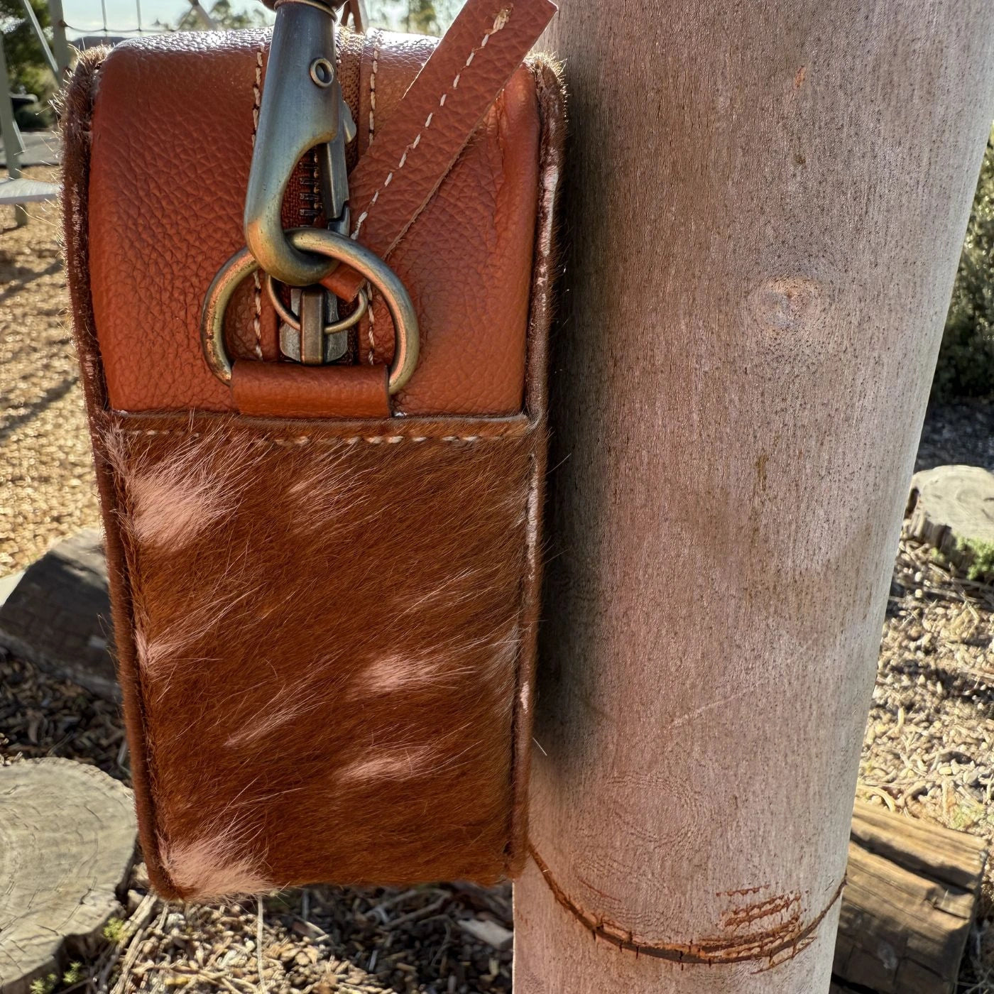 Leather Lovers Cowhide Box Style Cross Body Purse Leather Lovers