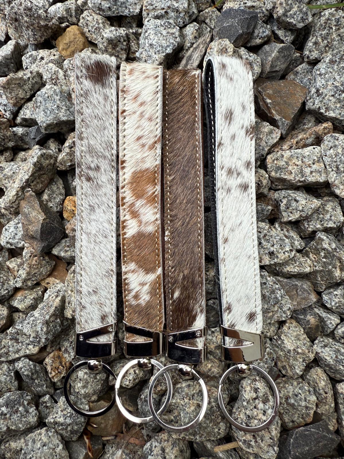 Cowhide Wristlet Keyring – Large Leather Key Fob for Men & Women Leather Lovers