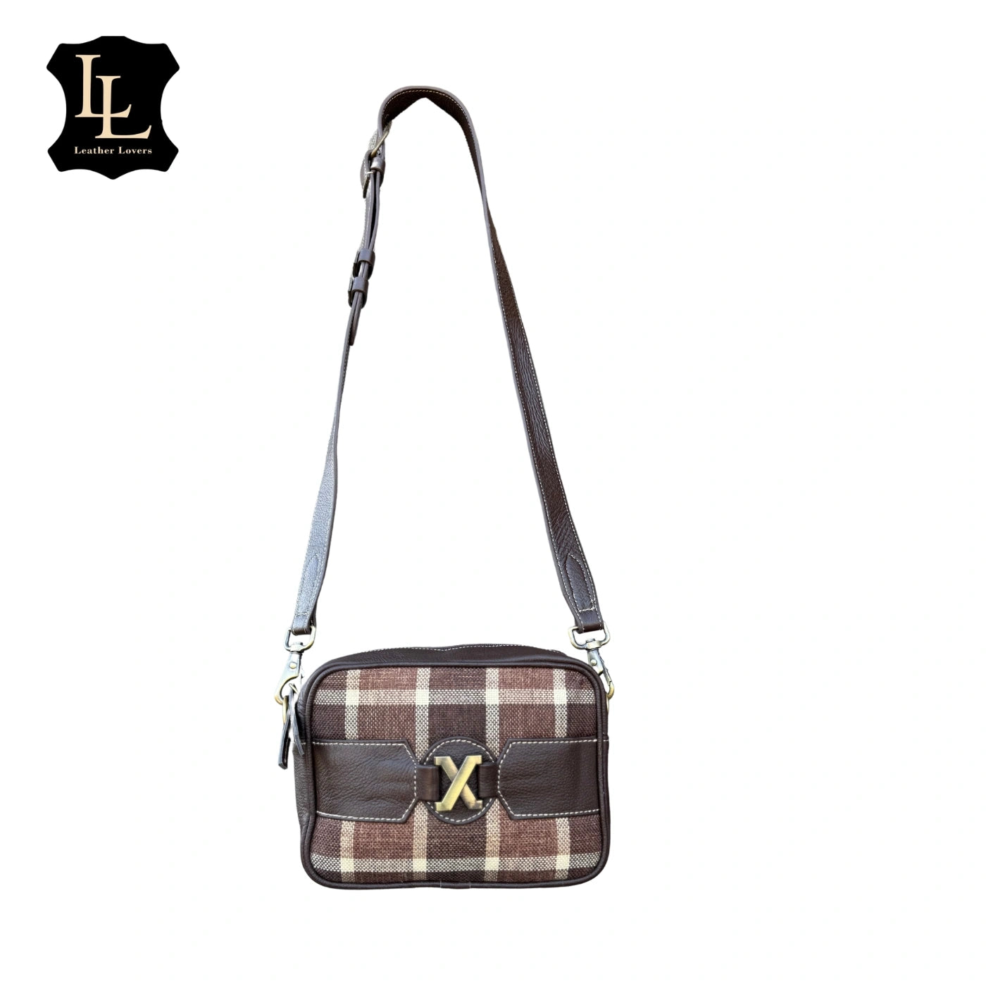 Leather Lovers Coach Style Cross Body Purse (Fabric) Horizontal/Vertical Leather Lovers