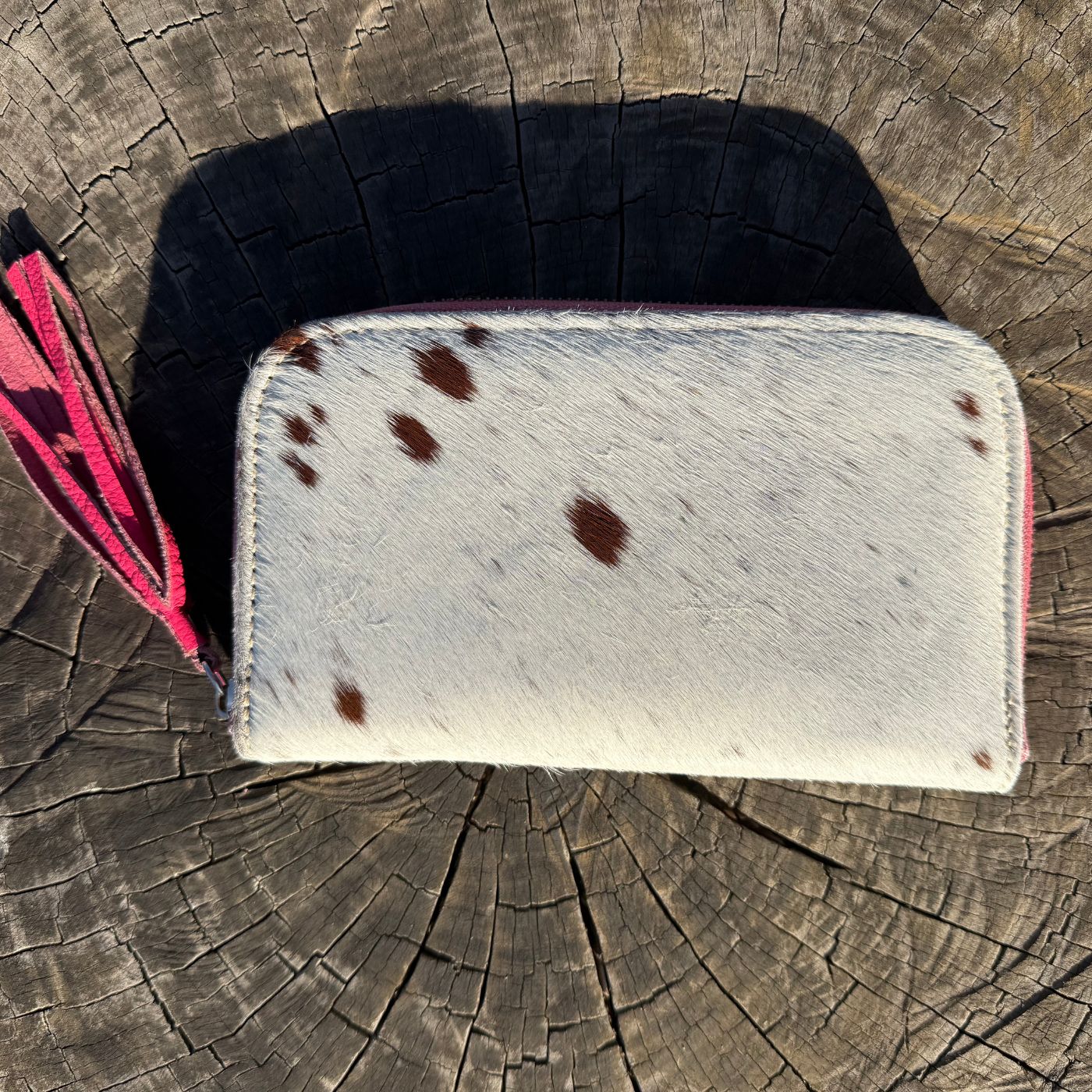 Cowhide Women’s Hand Wallet with Mirror