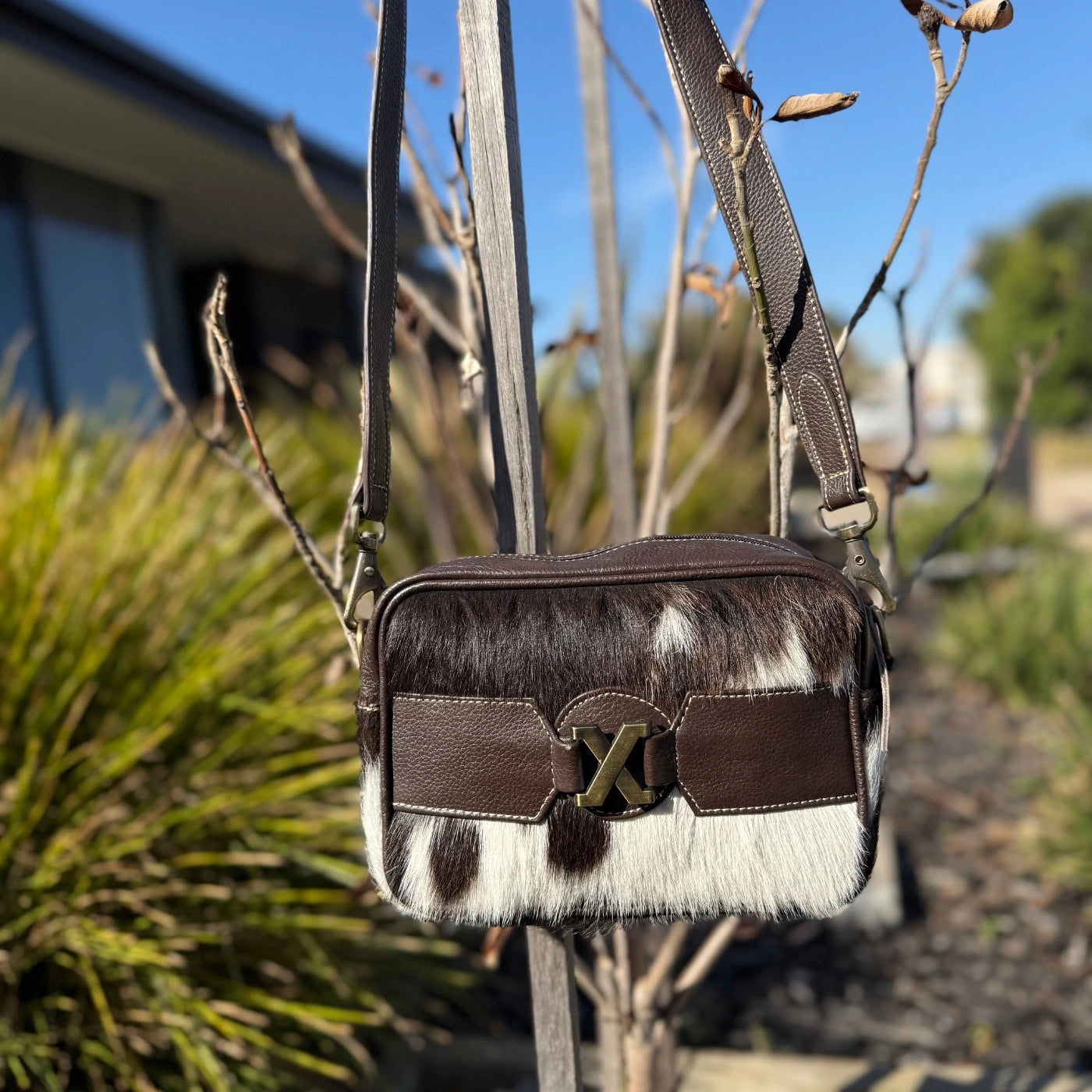 Leather Lovers Cowhide Coach Style Cross Body Purse Leather Lovers