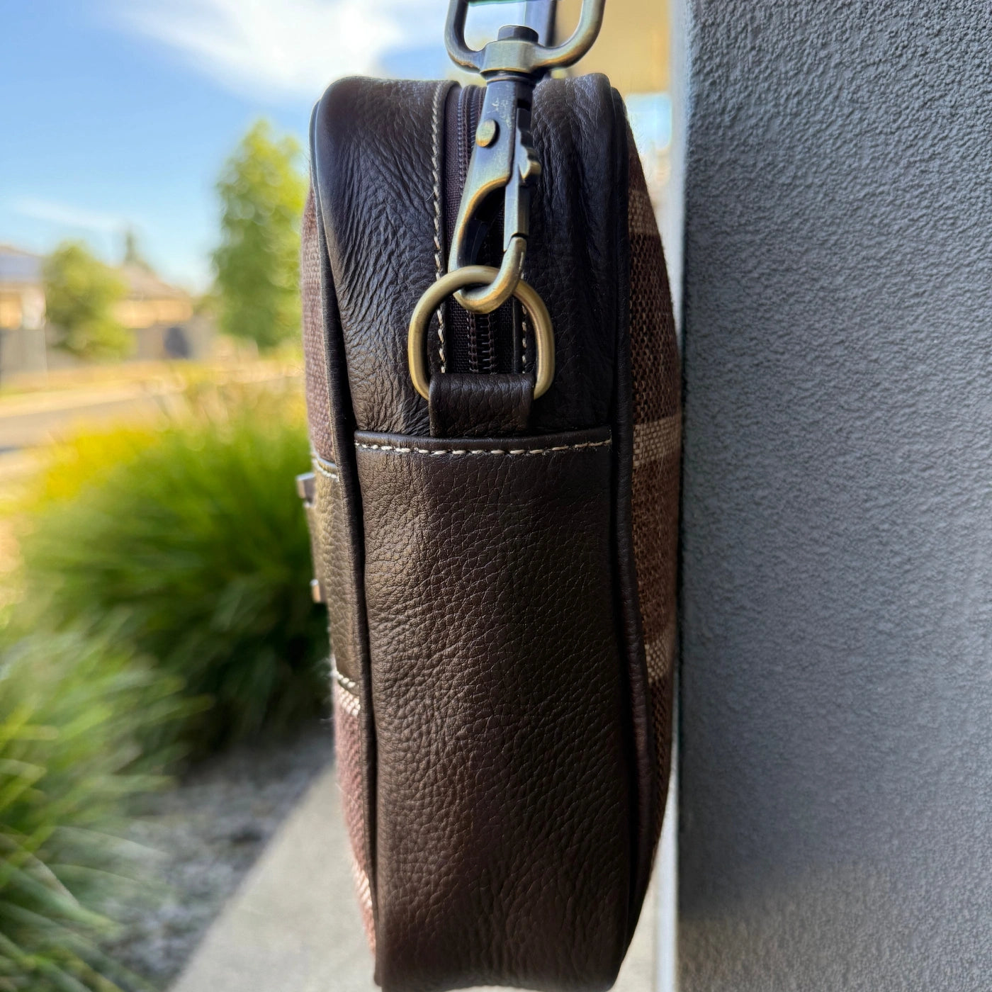 Leather Lovers Coach Style Cross Body Purse (Fabric) Horizontal/Vertical Leather Lovers