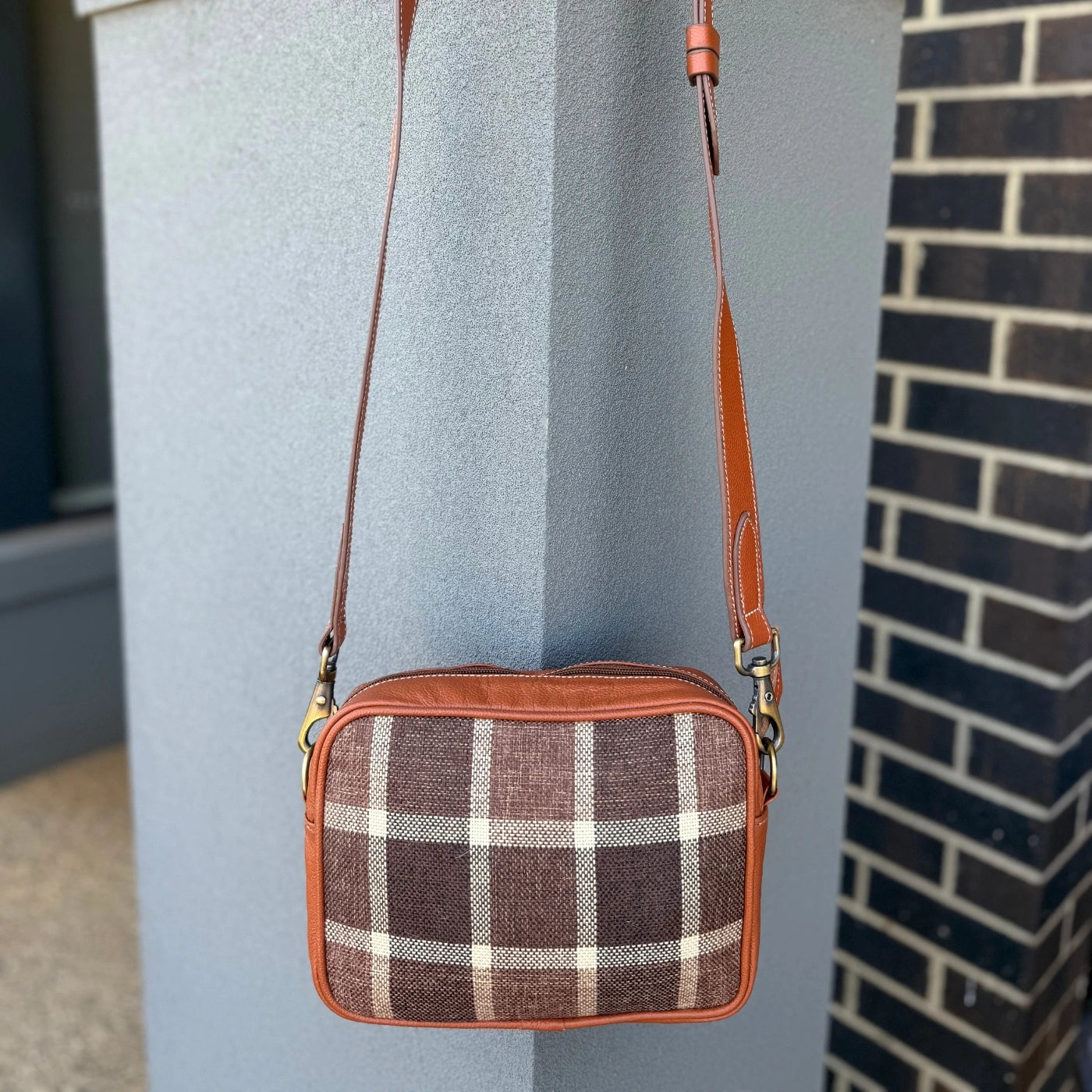 Leather Lovers Coach Style Cross Body Purse (Fabric) Horizontal/Vertical Leather Lovers