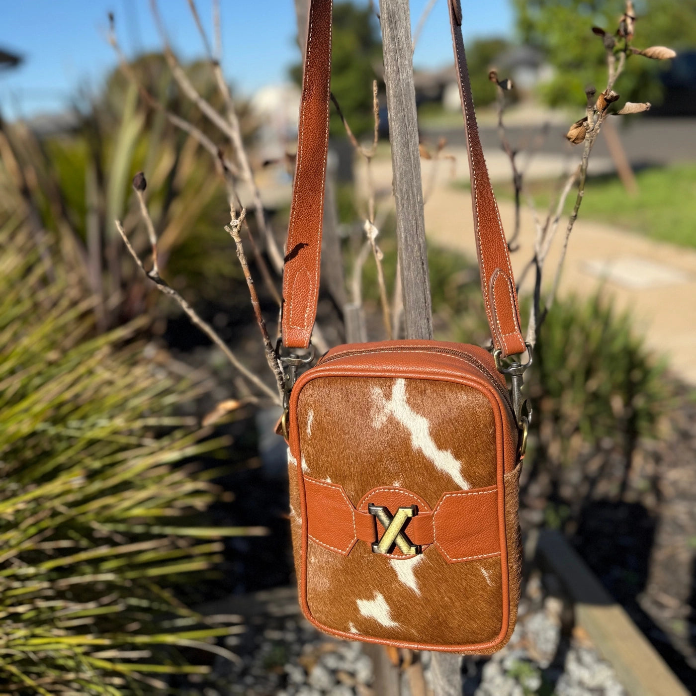 Leather Lovers Cowhide Coach Style Cross Body Purse