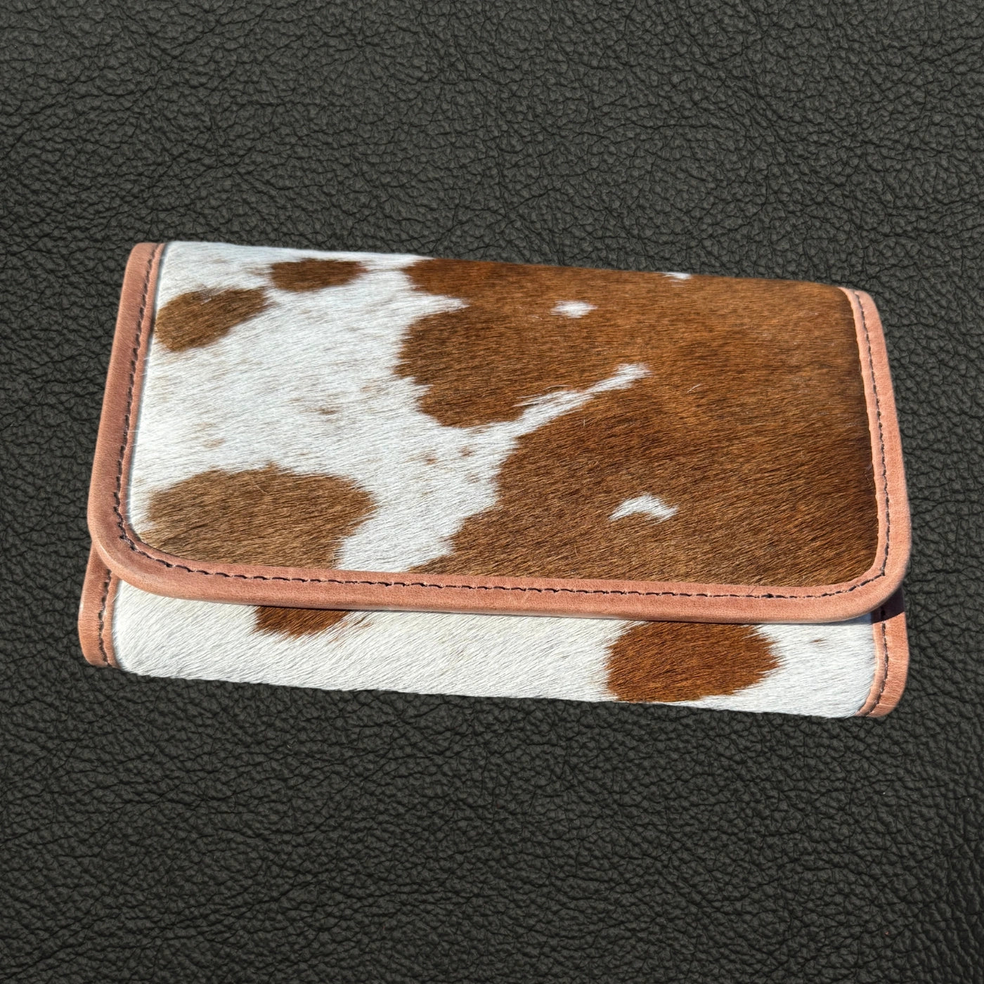 Leather Lovers Cowhide Women Flip Over Hand Wallet Leather Lovers