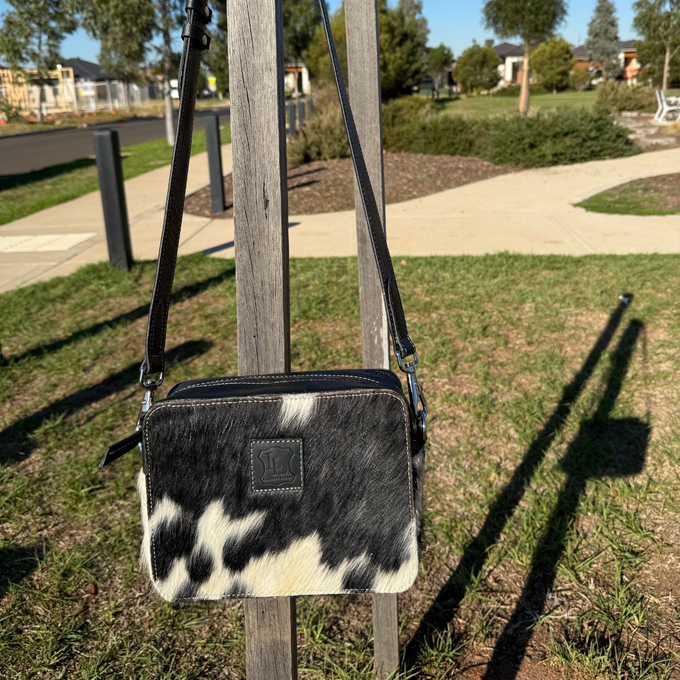 Leather Lovers Cowhide Box Style Cross Body Purse Leather Lovers