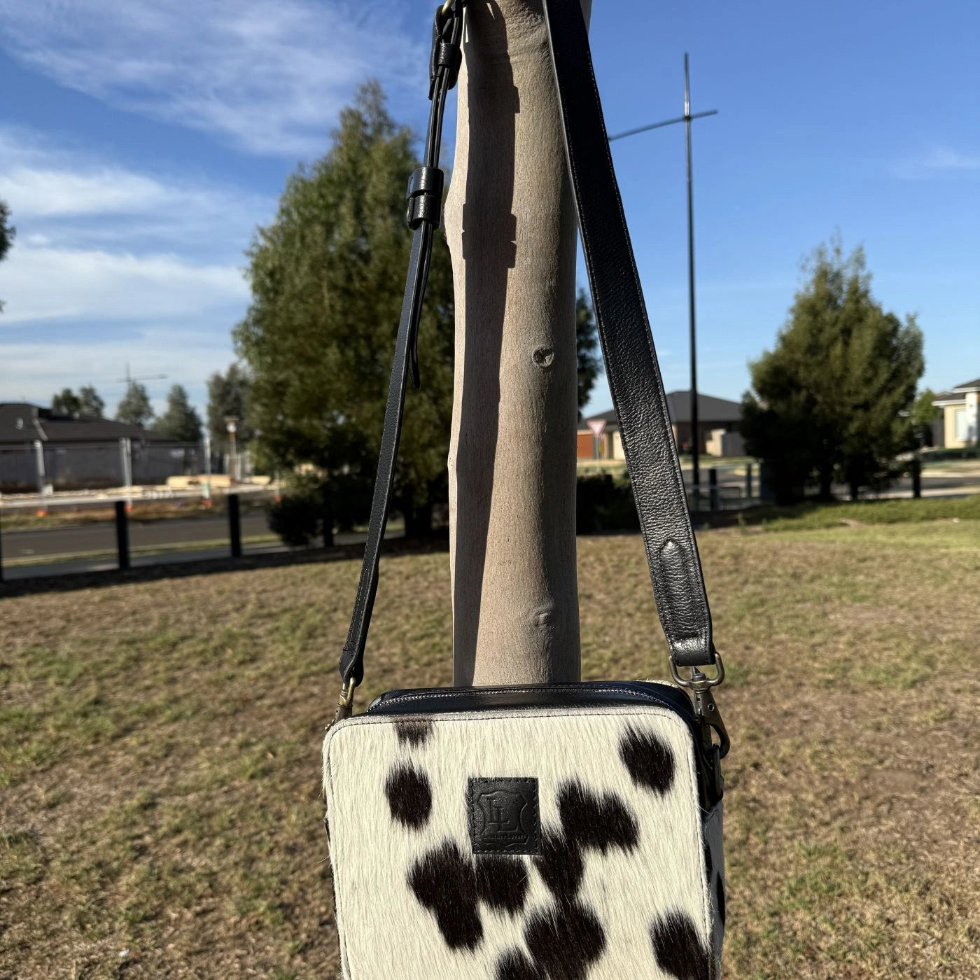 Leather Lovers Cowhide Box Style Cross Body Purse Leather Lovers