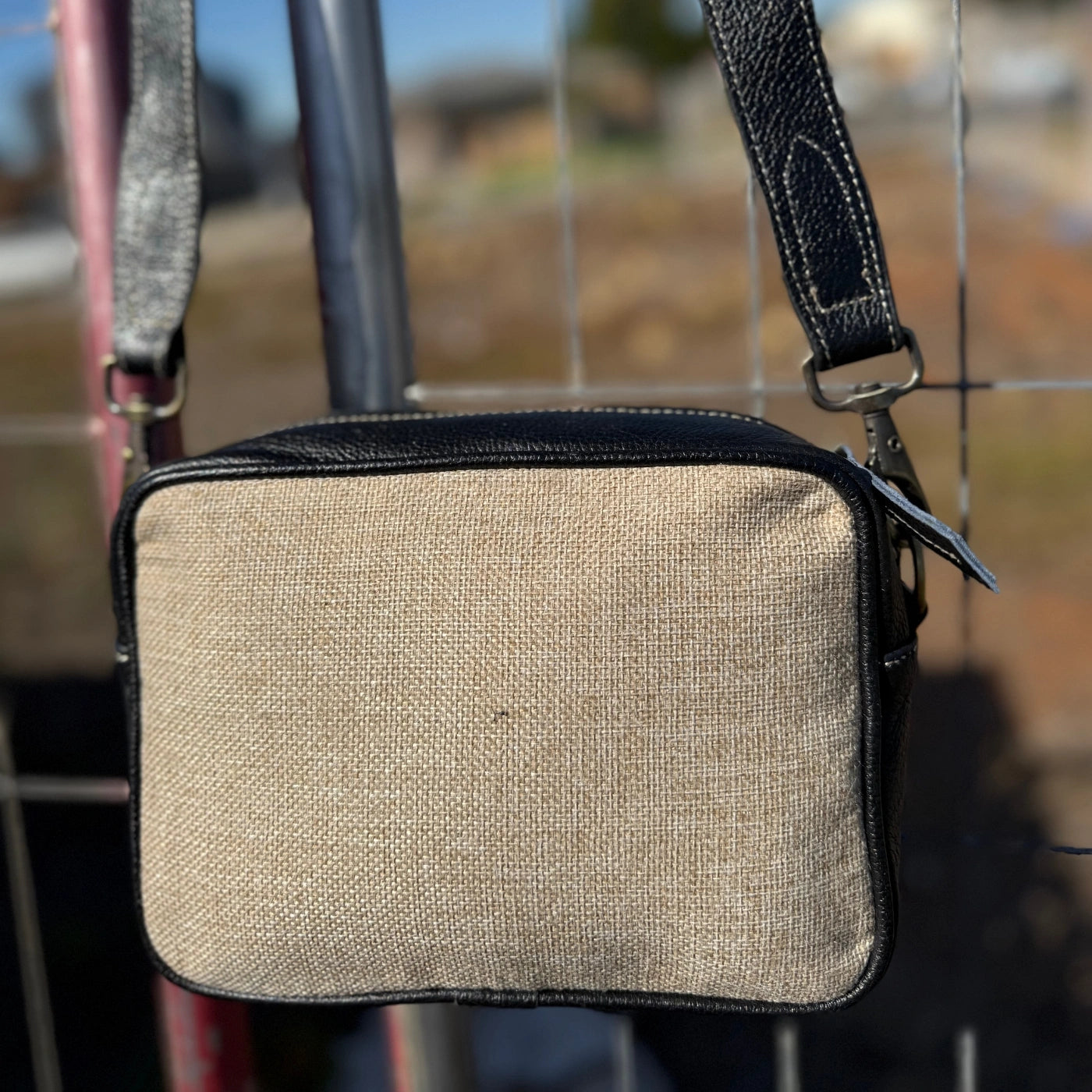 Leather Lovers Coach Style Cross Body Purse (Fabric) Horizontal/Vertical Leather Lovers