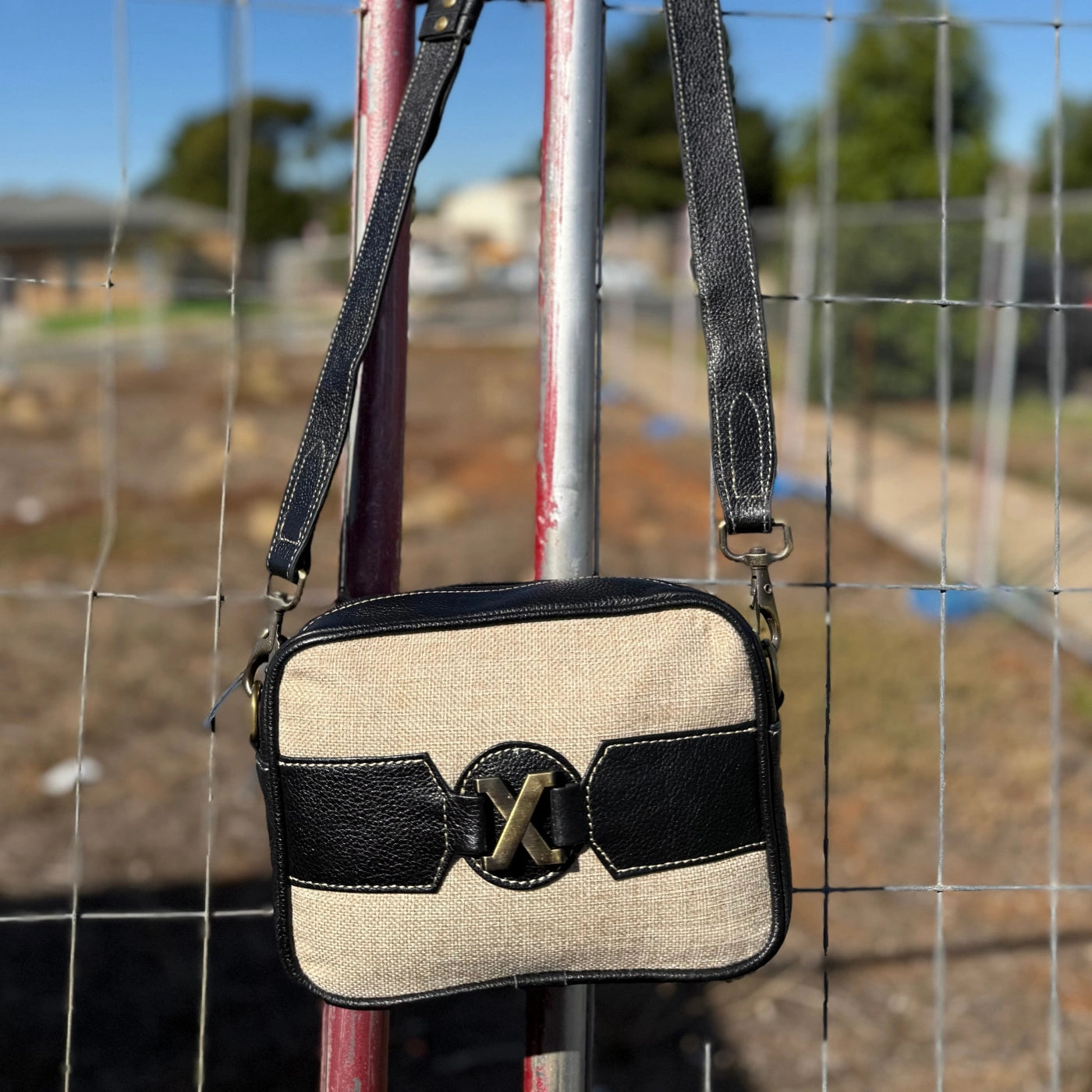 Leather Lovers Coach Style Cross Body Purse (Fabric) Horizontal/Vertical Leather Lovers