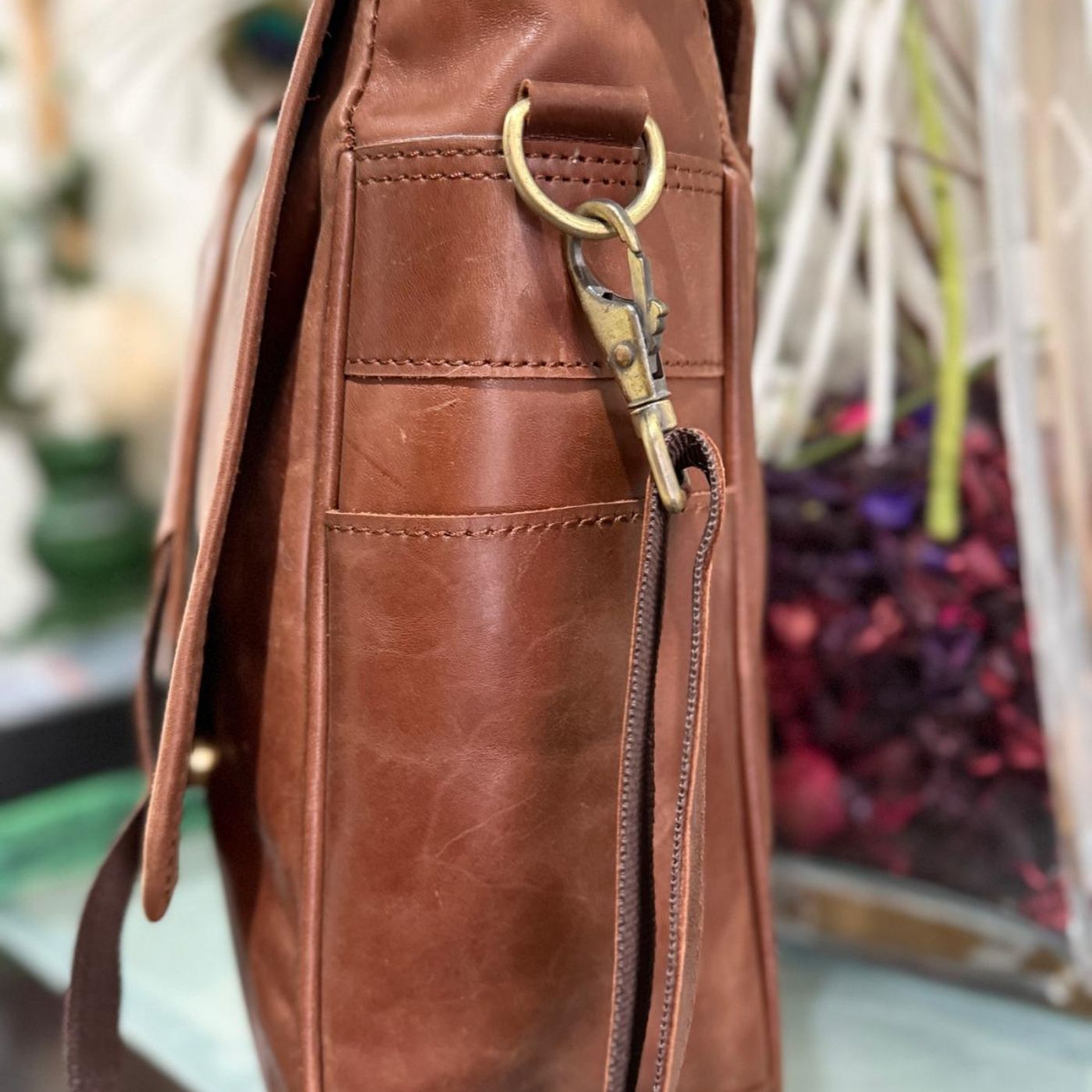 Leather Flip Laptop Bag