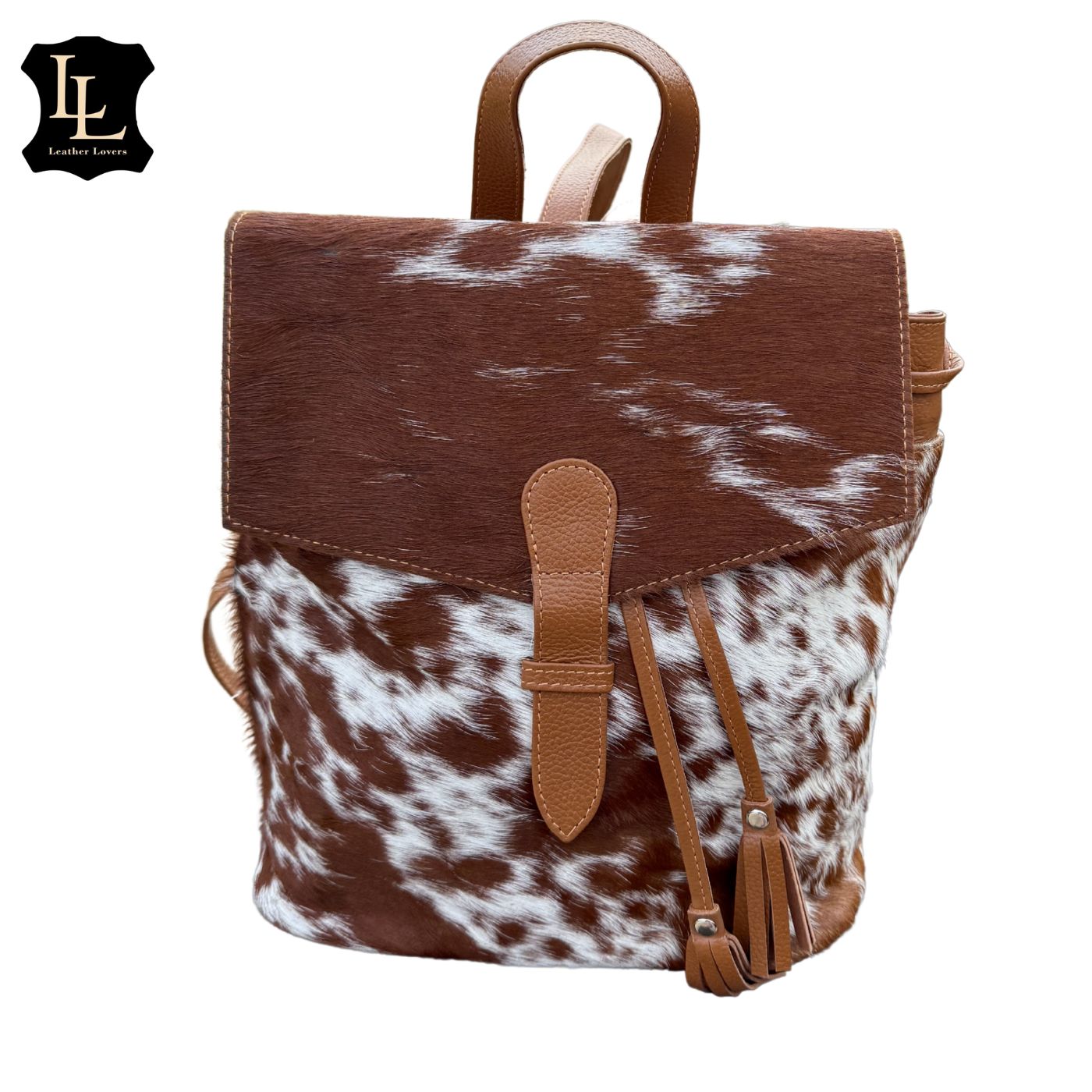 Cowhide Solid Tan Flip LV Backpack TT Leather Lovers