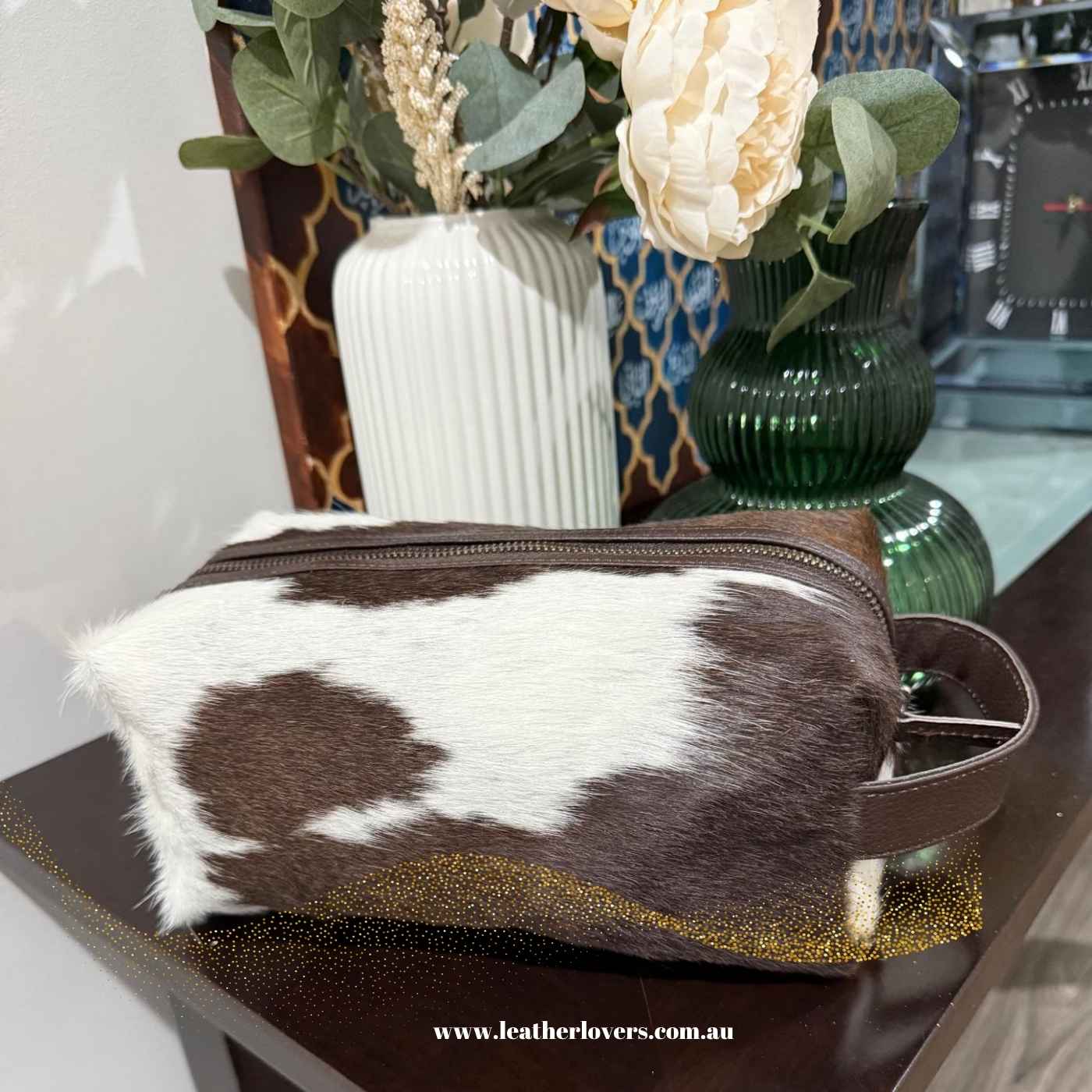 Cowhide Toiletry Bag – Genuine Travel Case Leather Lovers