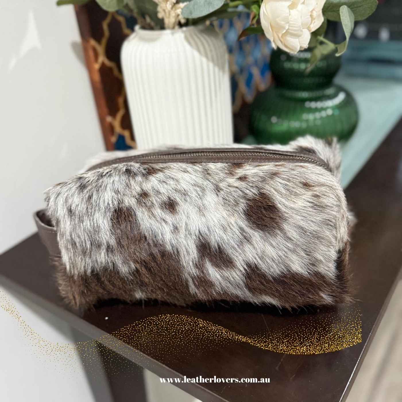 Cowhide Toiletry Bag – Genuine Travel Case Leather Lovers