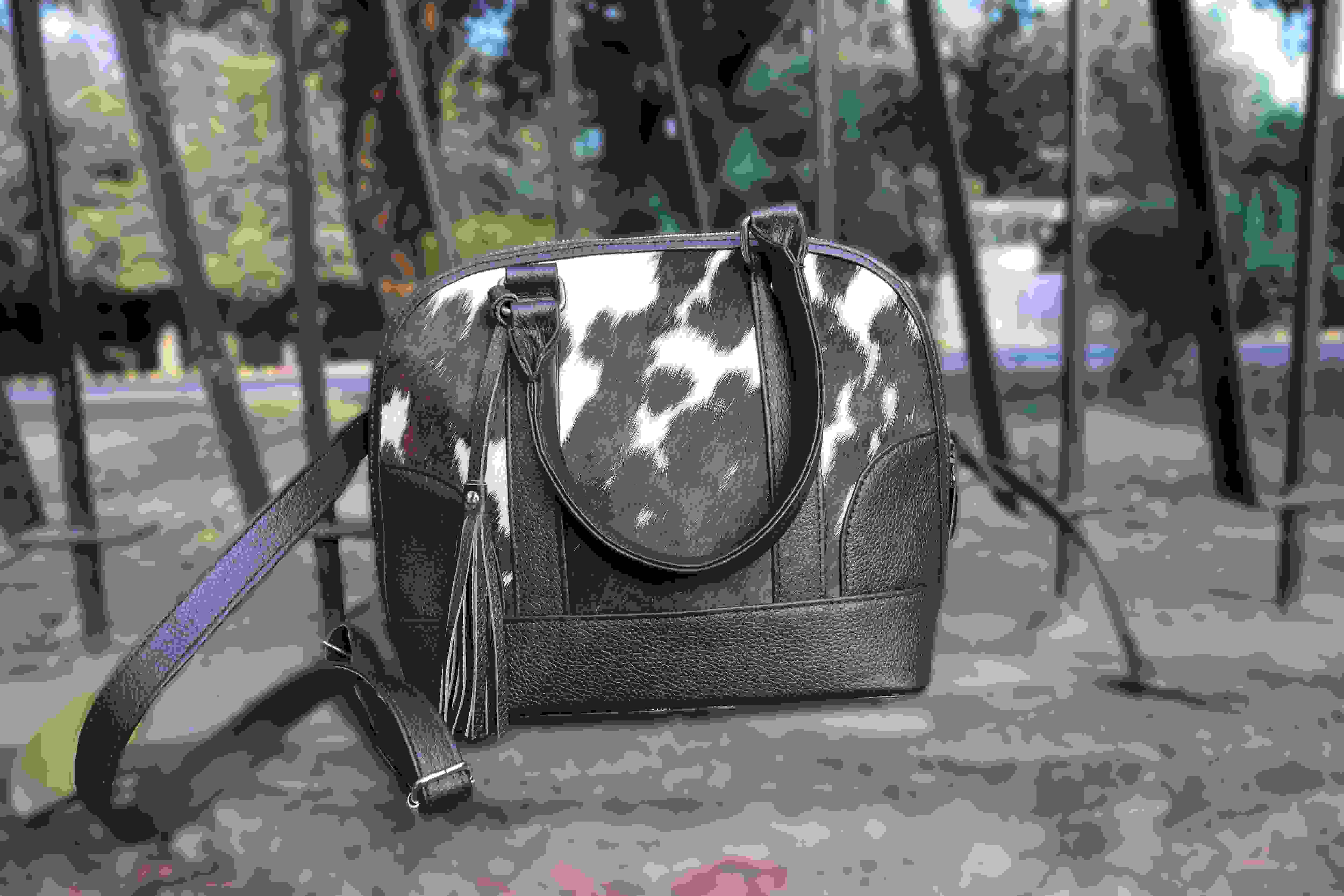 Cowhide handbag for women