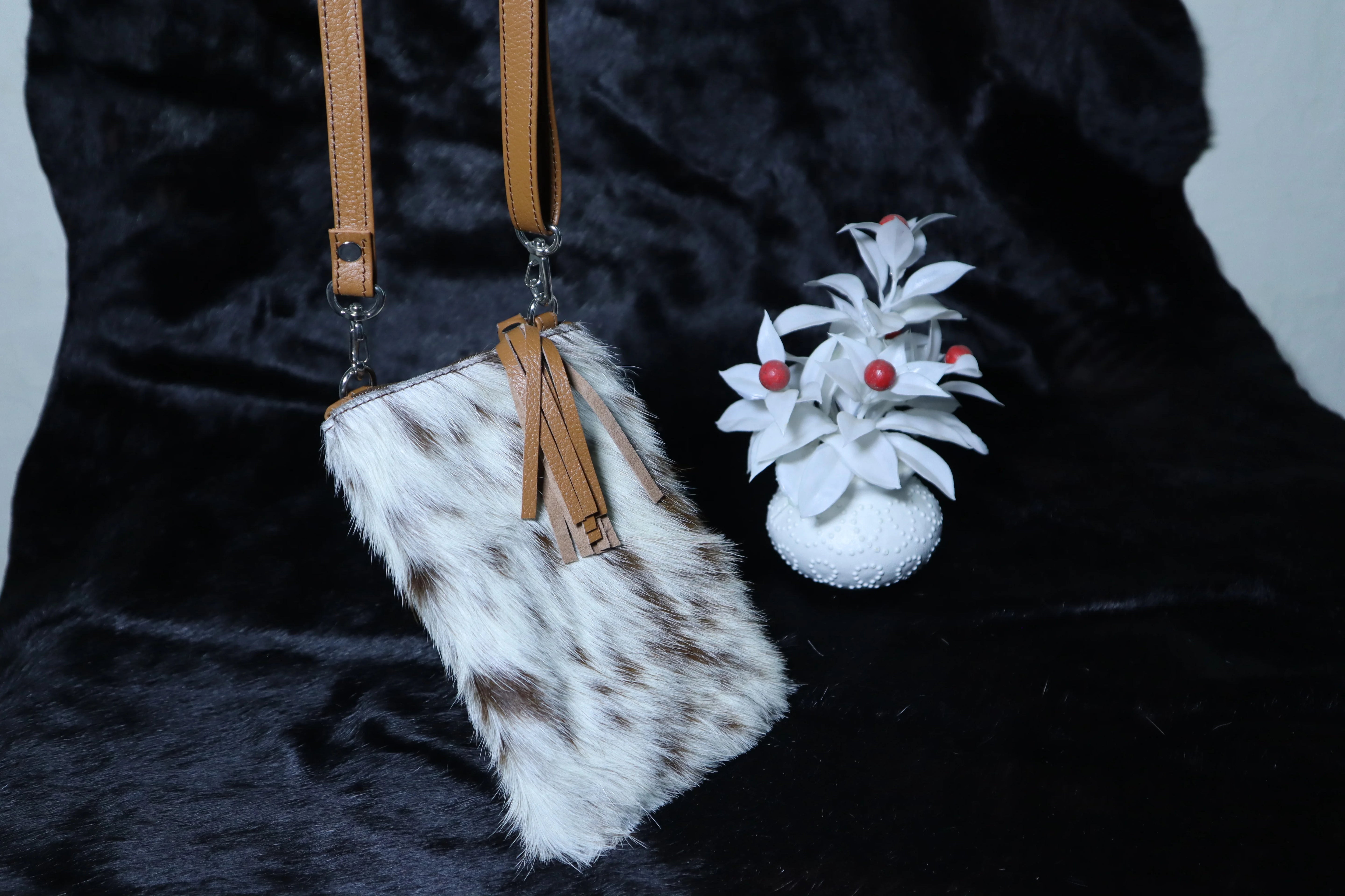 Cowhide mobile pouch genuine leather crossbody phone bag