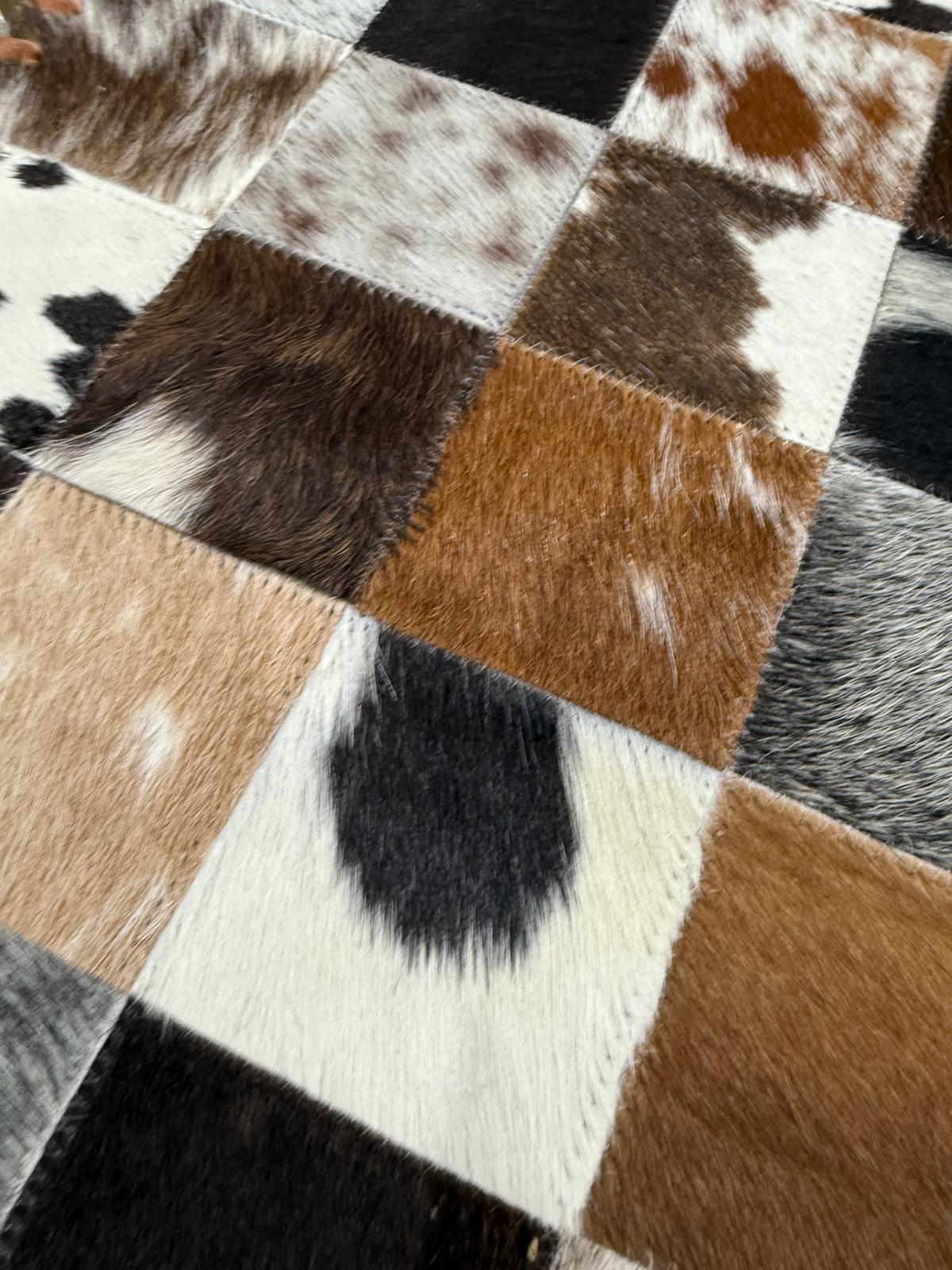 Handmade Cowhide Table Runner – Patchwork Dining Table Decor Leather Lovers