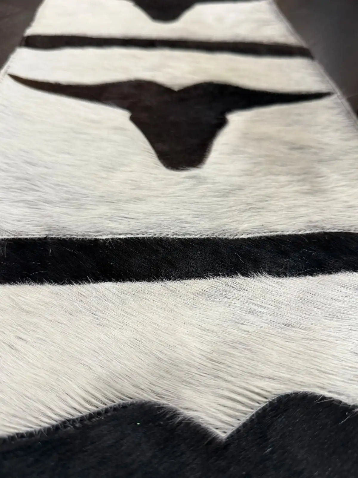 Cowhide Longhorn Table Runner – Handmade Western Decor Leather Lovers