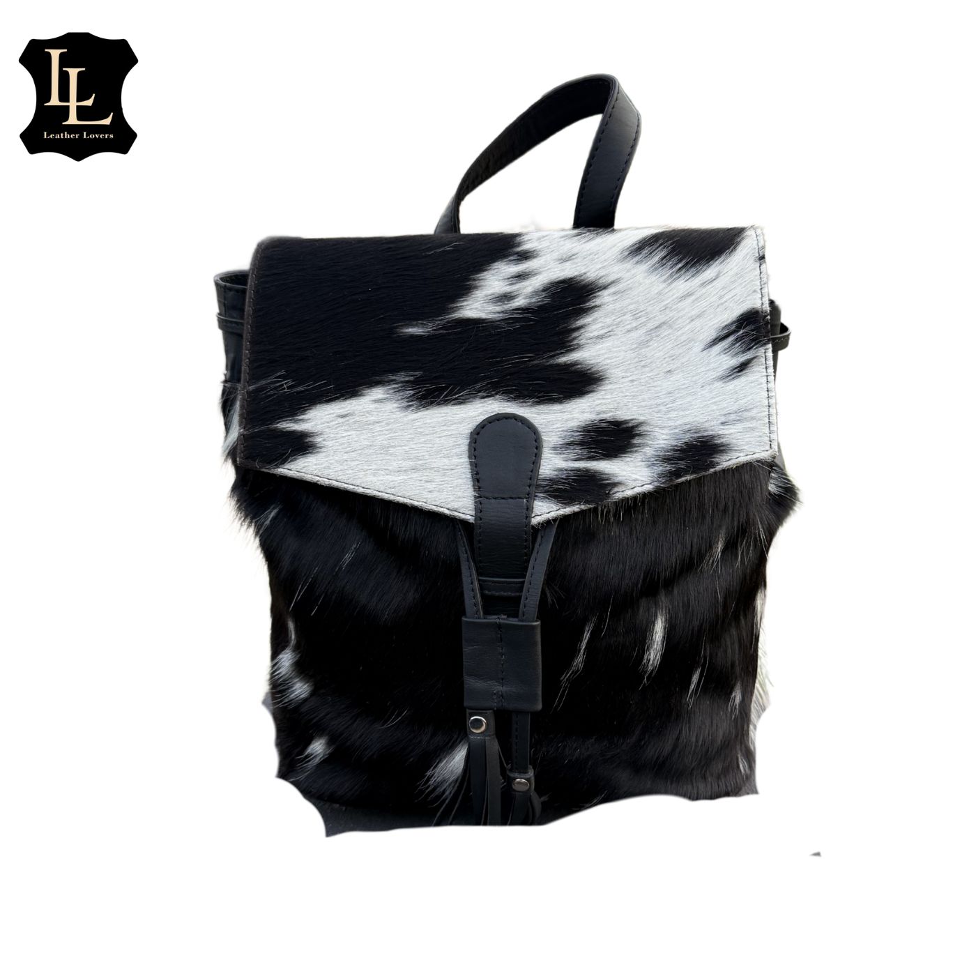 Cowhide Black Pearl LV Backpack TT Leather Lovers