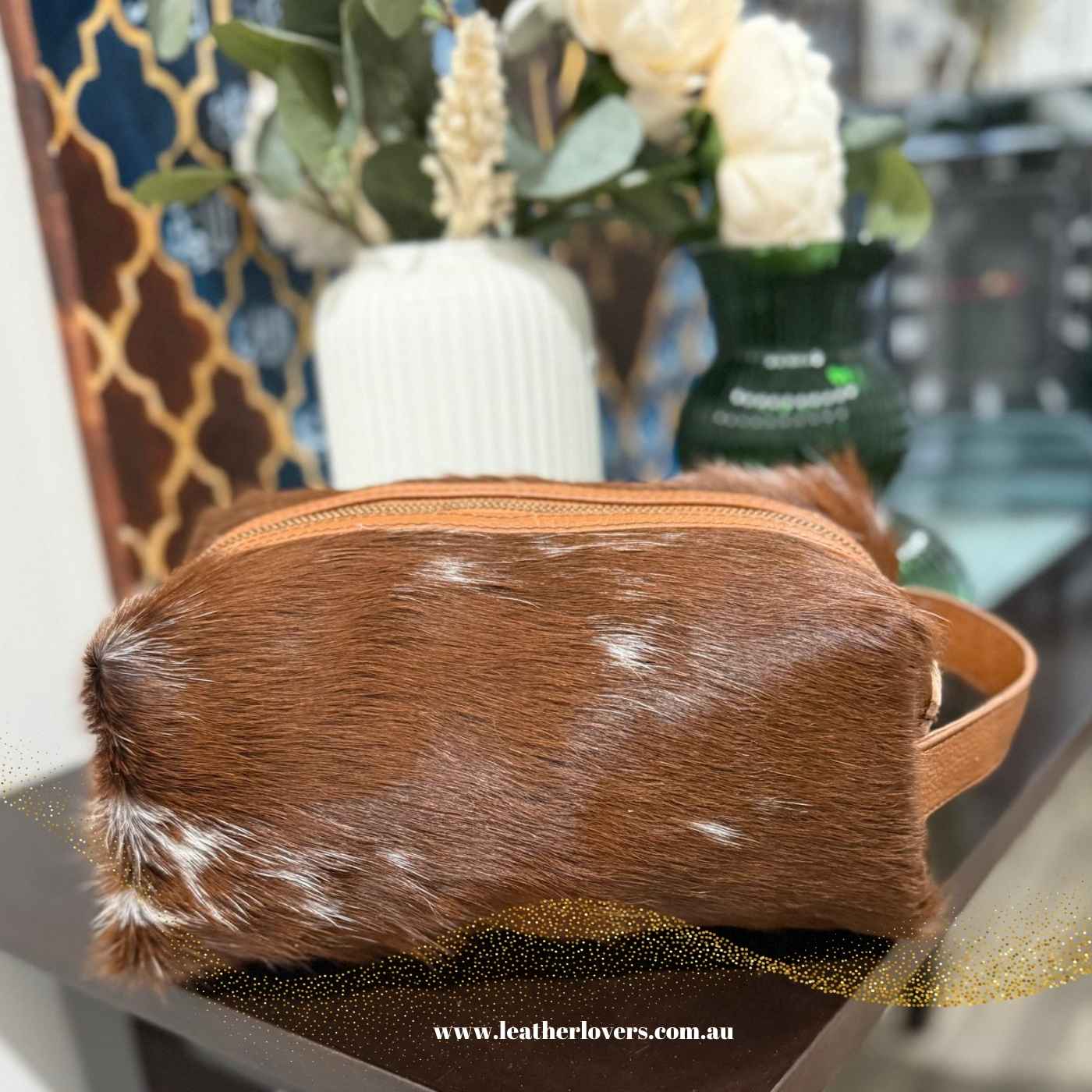 Cowhide Toiletry Bag – Genuine Travel Case Leather Lovers