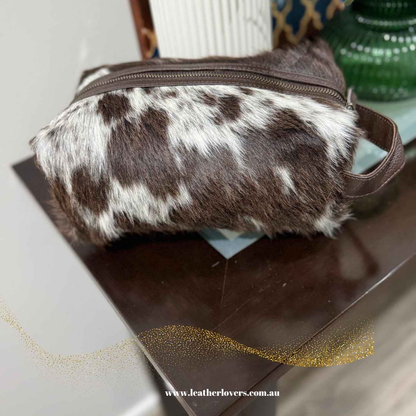 Cowhide Toiletry Bag – Genuine Travel Case Leather Lovers