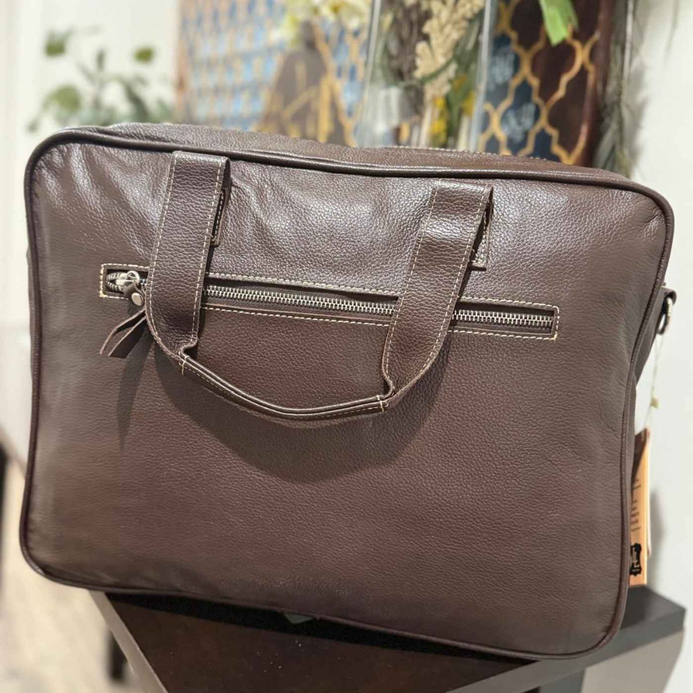 Front Zipper Laptop Bag – Large Leather Work Bag Leather Lovers