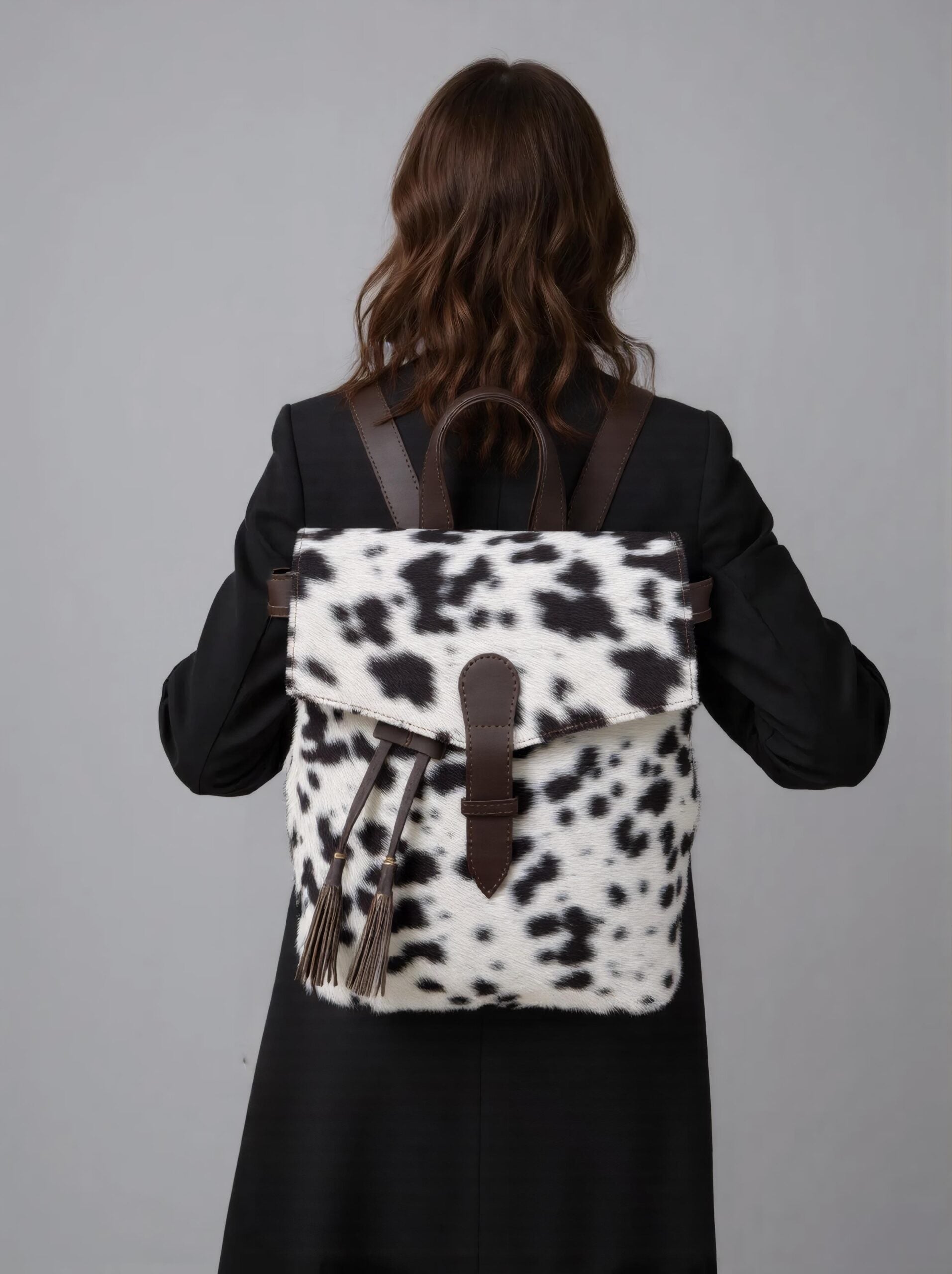 Cowhide brown and white speckle LV Backpack TT Leather Lovers