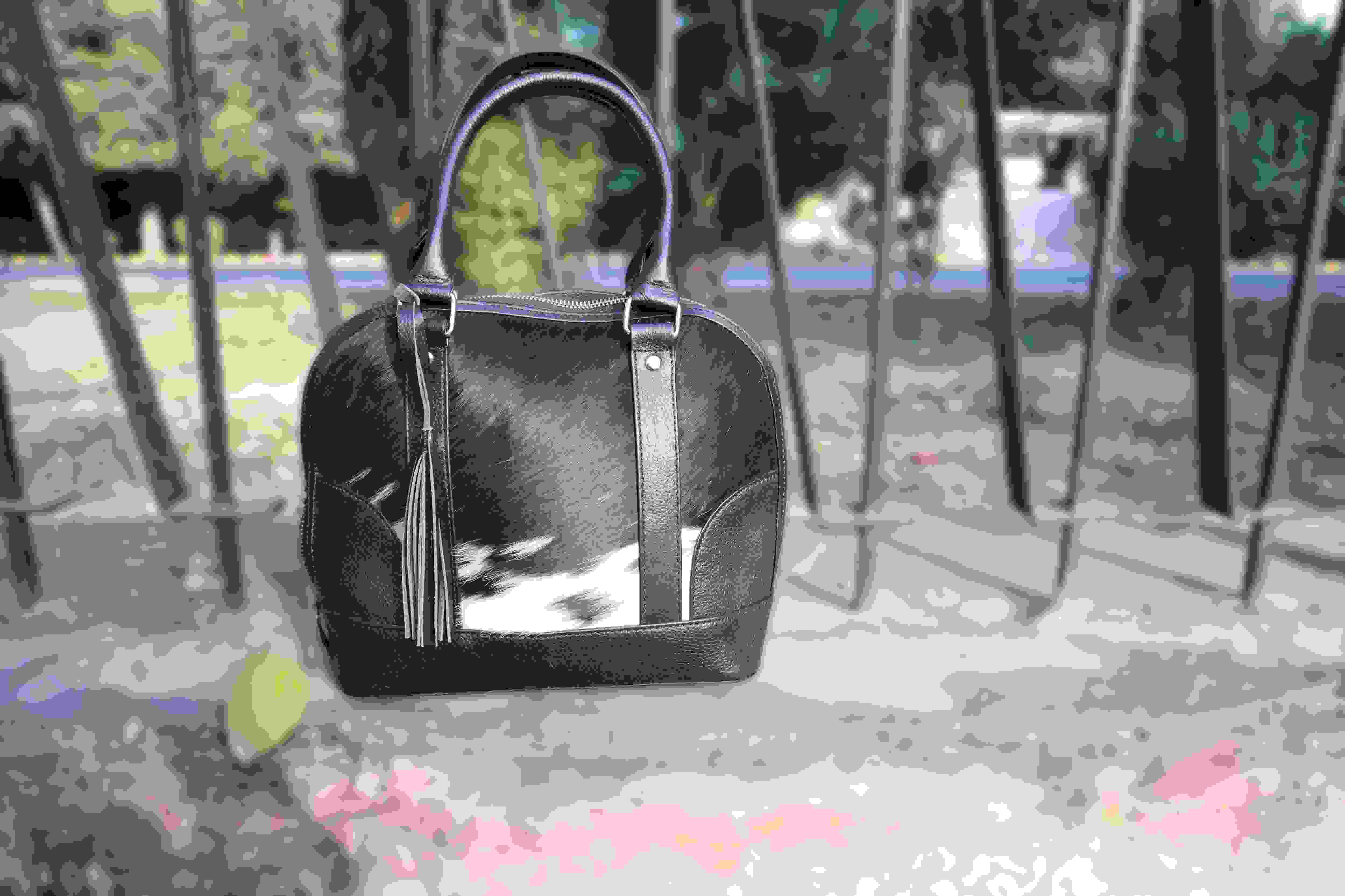 Classic Cowhide Tote Bag - Women Top Handle Handbag Leather Lovers