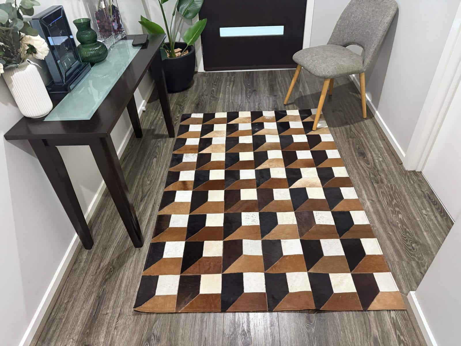 Natural Cowhide Patchwork Decor Rug | Handmade Cowhide Carpet Leather Lovers