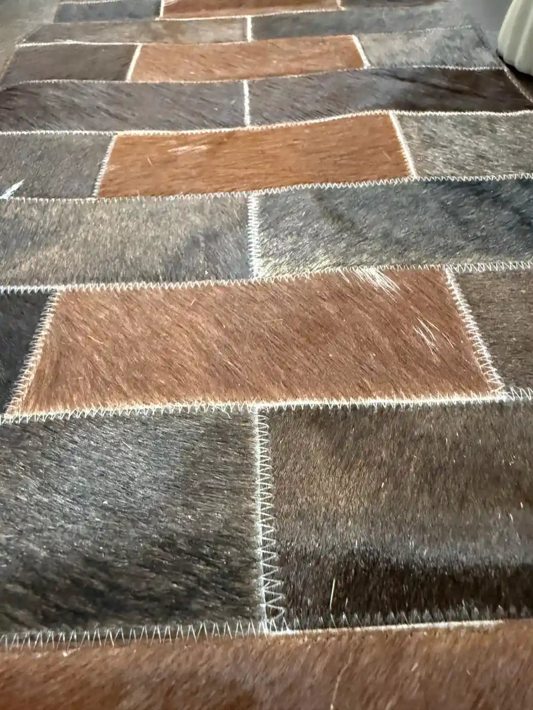 Home Décor Table Runner | Real Hair-on-Leather Patchwork Runner