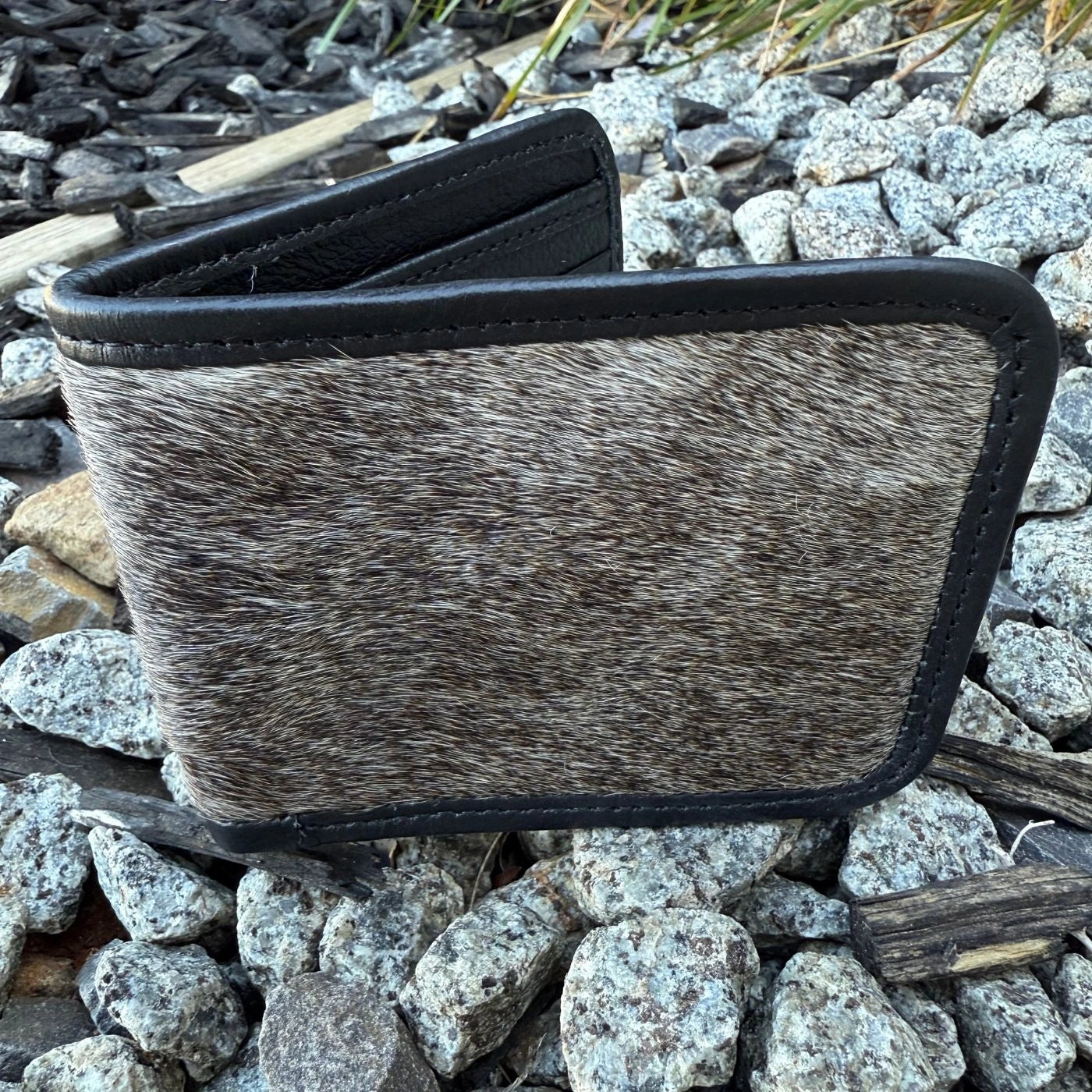 Men’s Cowhide Leather Wallet – Black & Gray | Classic Bifold Design Leather Lovers