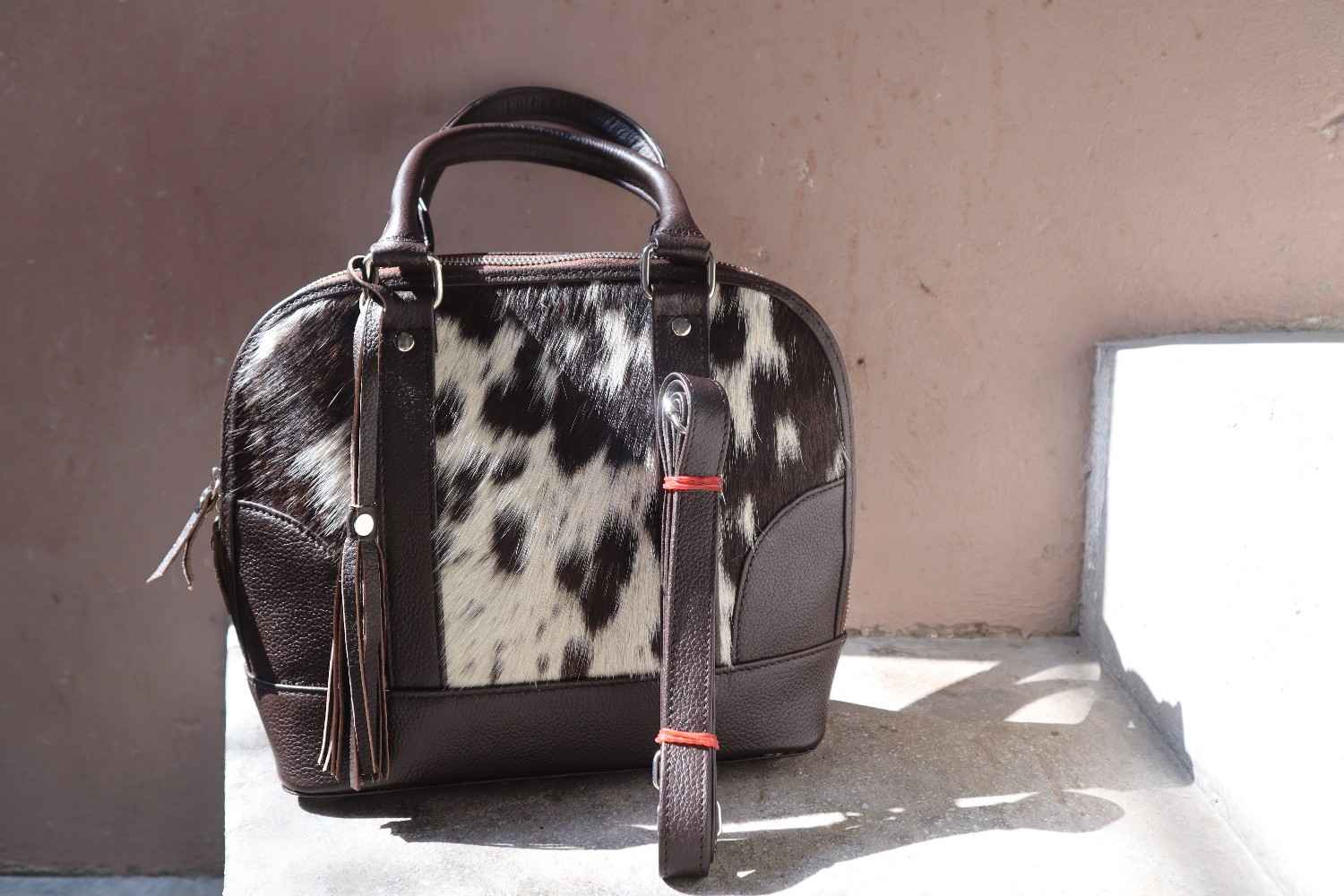 cowhide tote bag for women