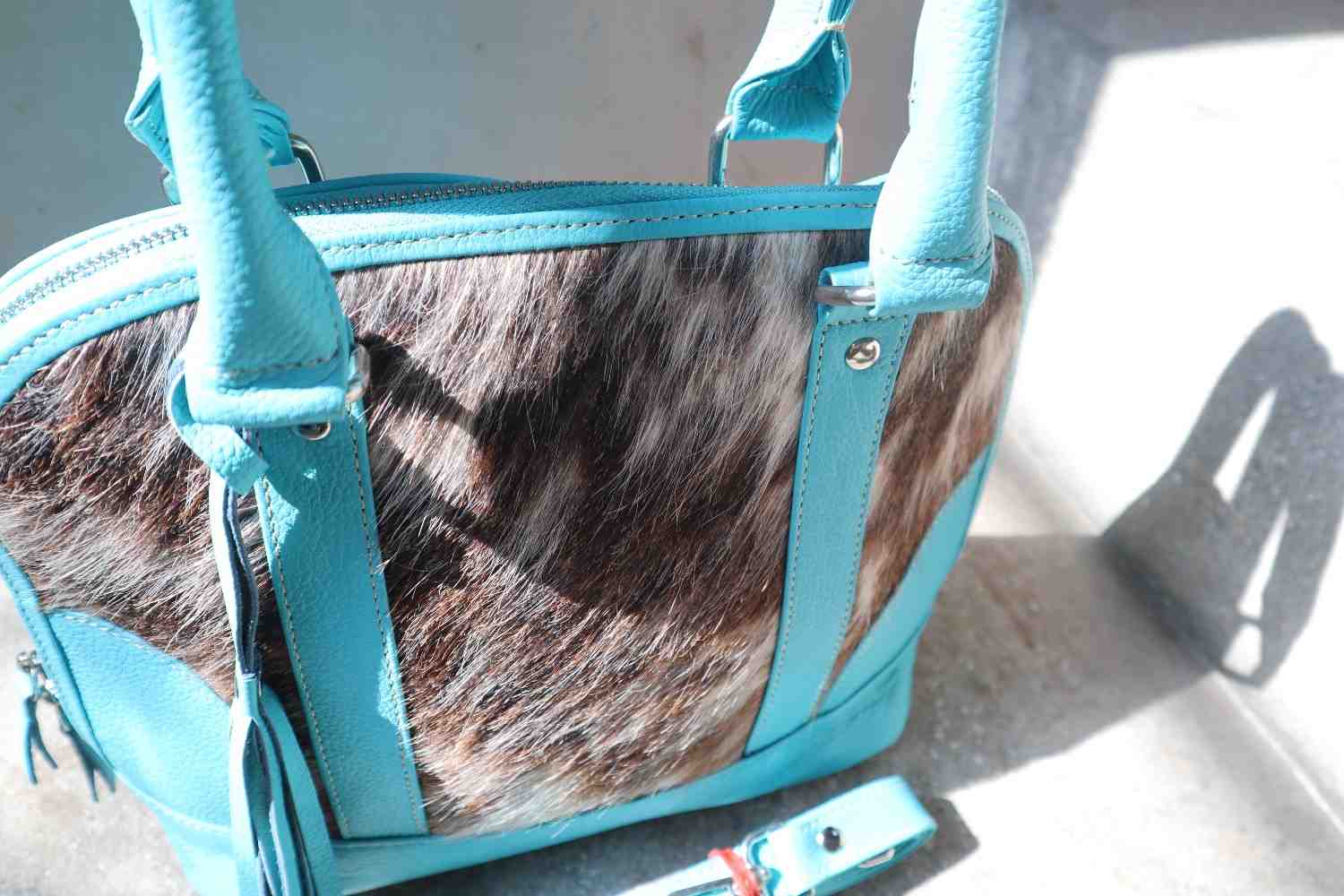 Classic Cowhide Tote Bag - Women Top Handle Handbag Leather Lovers