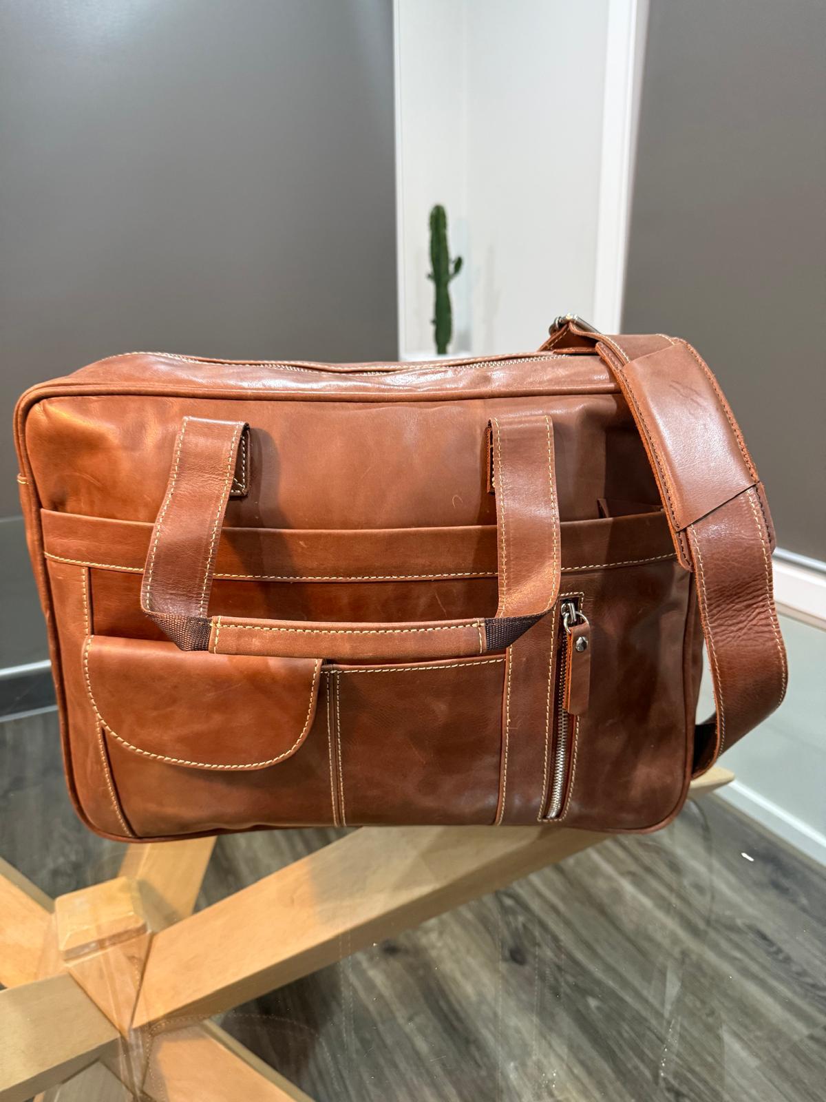 Natural Leather Laptop Bag – Sleek, Smart & Professional Carry