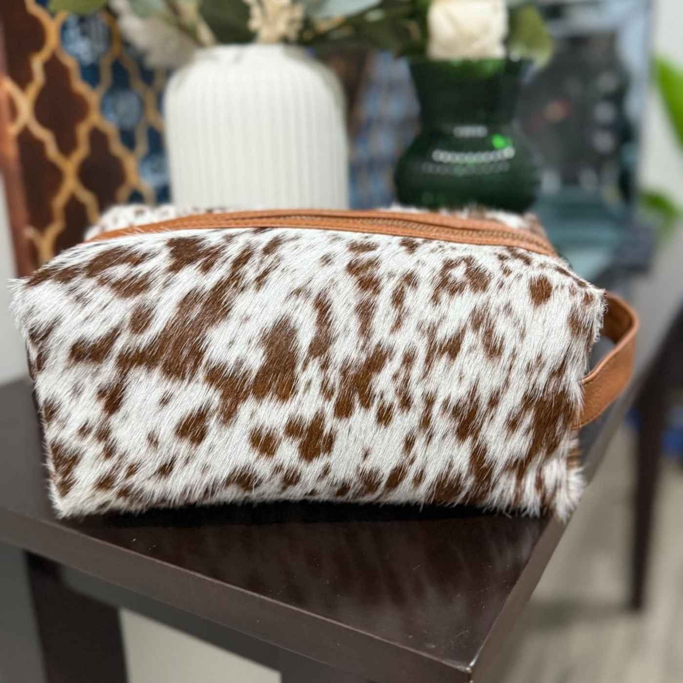 Cowhide Toiletry Bag – Genuine Travel Case Leather Lovers