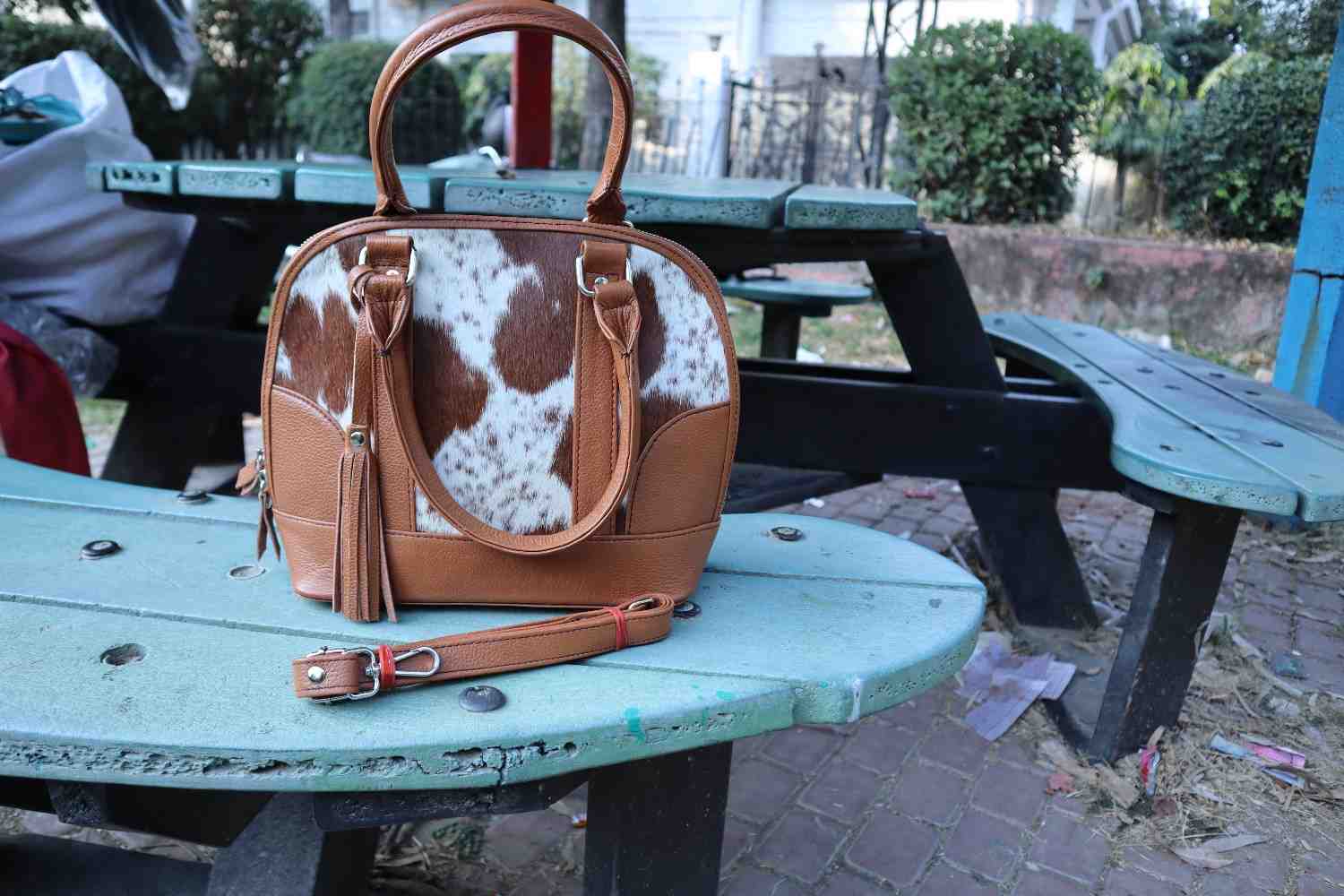 Classic Cowhide Tote Bag - Women Top Handle Handbag Leather Lovers