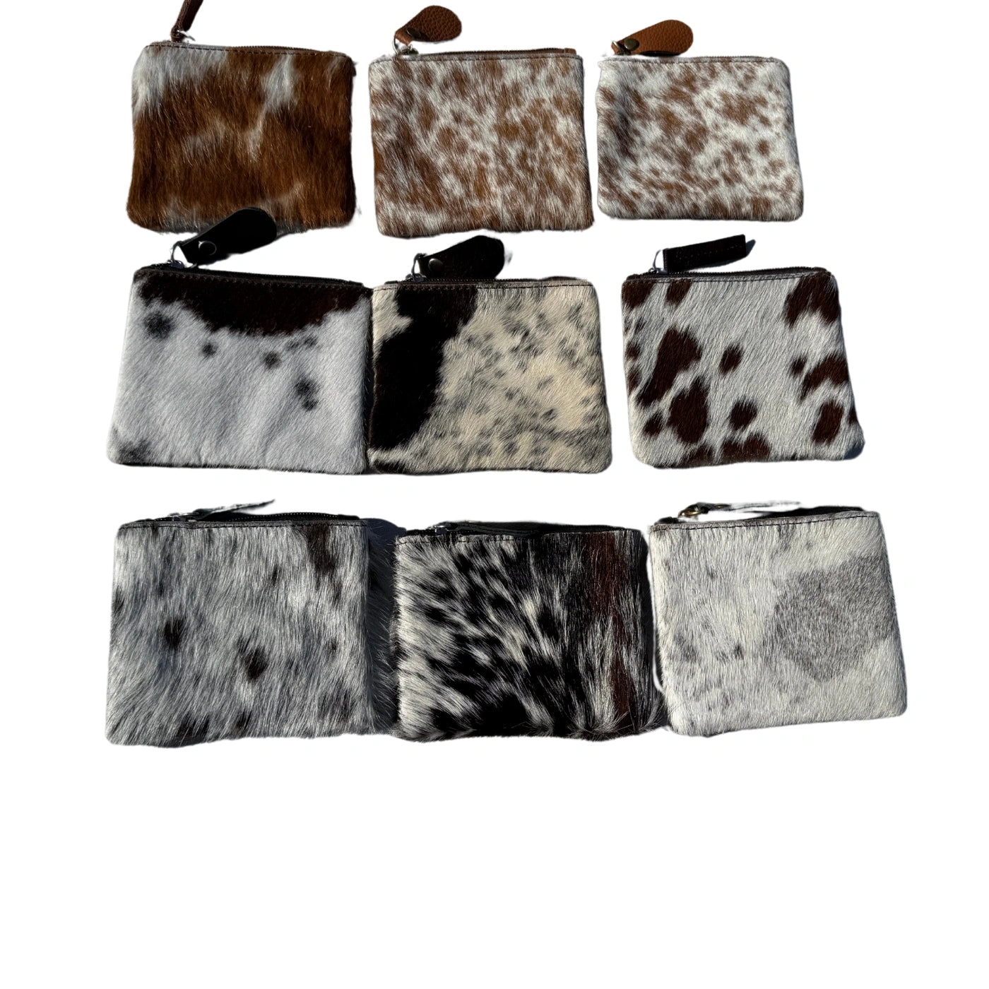 Cowhide Zippered Square Wallet with Tooling Details Leather Lovers