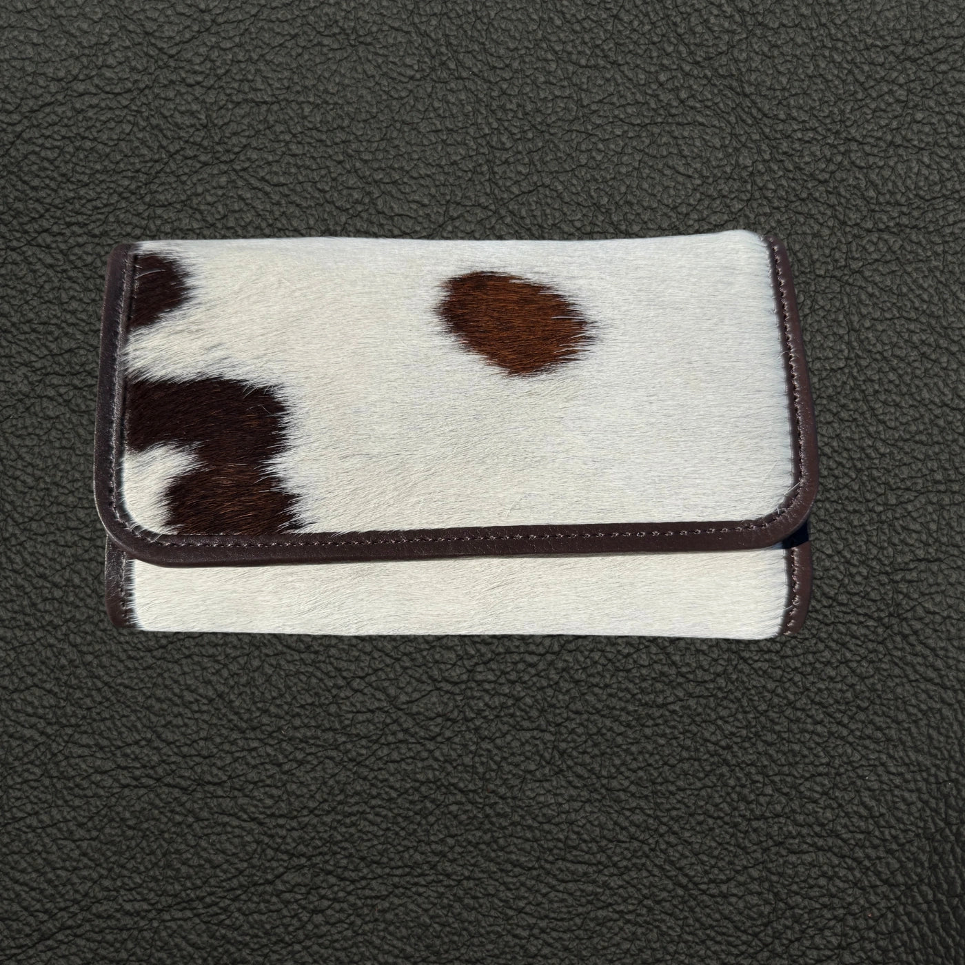 Leather Lovers Cowhide Women Flip Over Hand Wallet