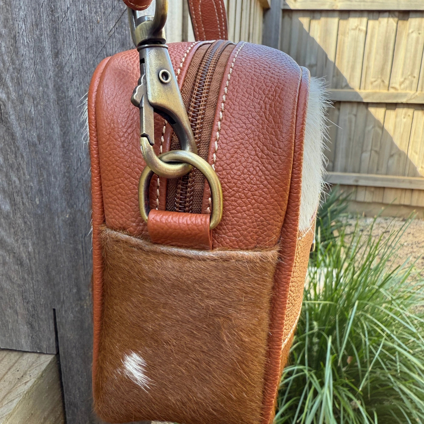 Leather Lovers Cowhide Coach Style Cross Body Purse