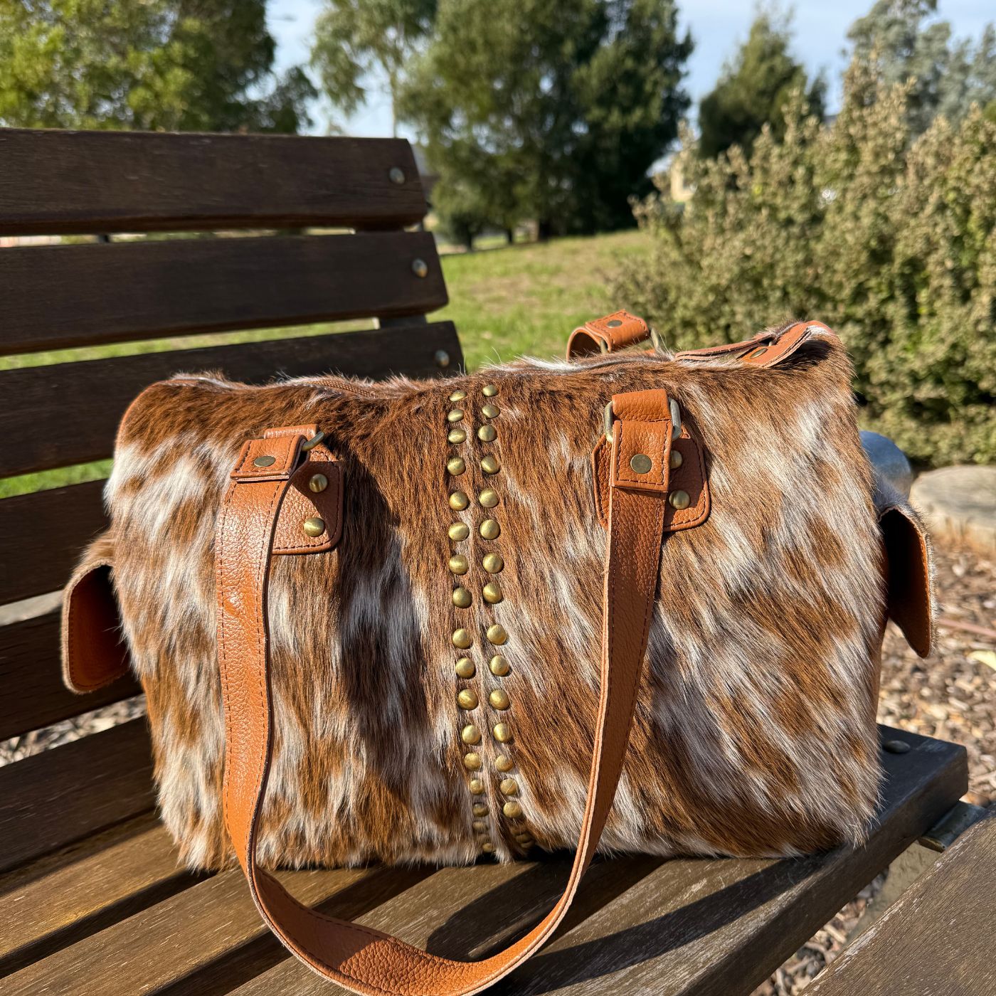 Leather Lovers Cowhide Mini Duffel Bag