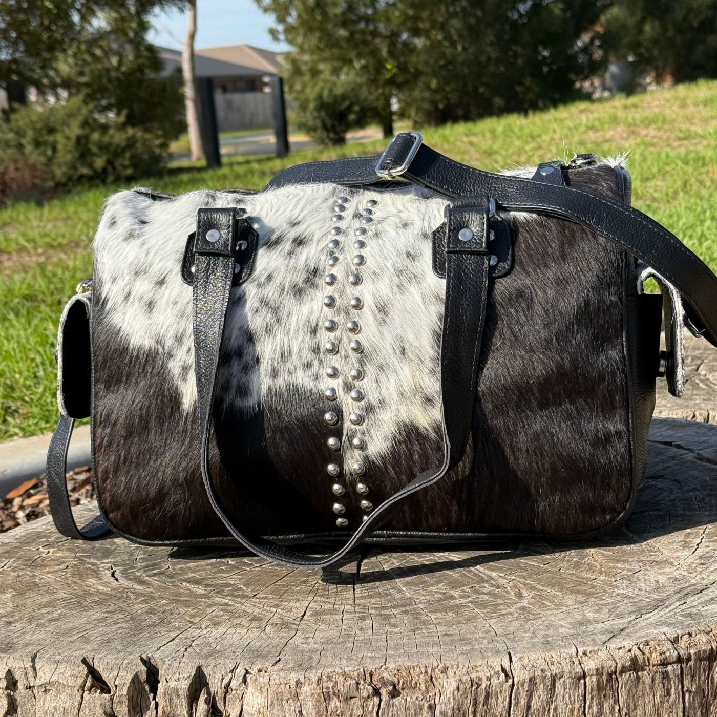 Leather Lovers Cowhide Mini Duffel Bag